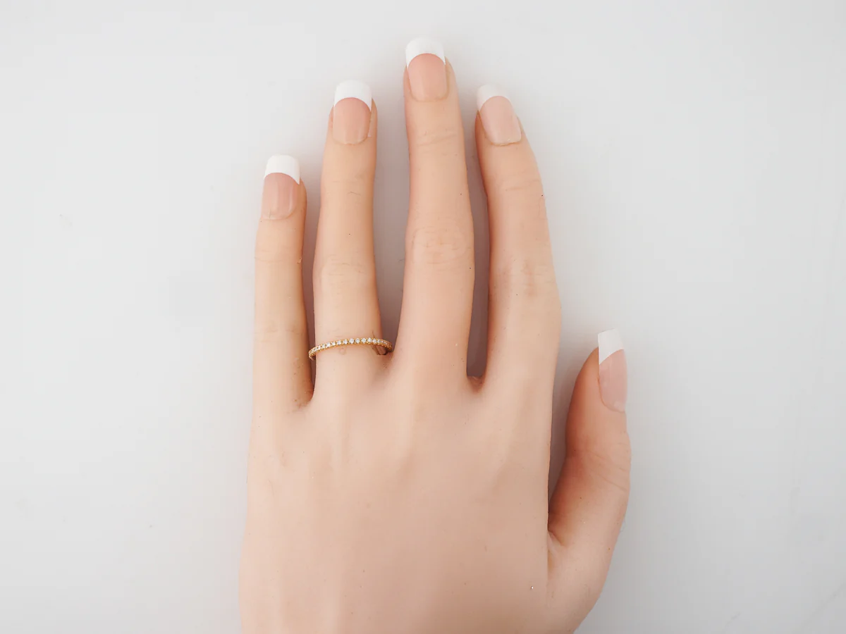 Thin Diamond Wedding Band in 14k Yellow Gold - Image 6