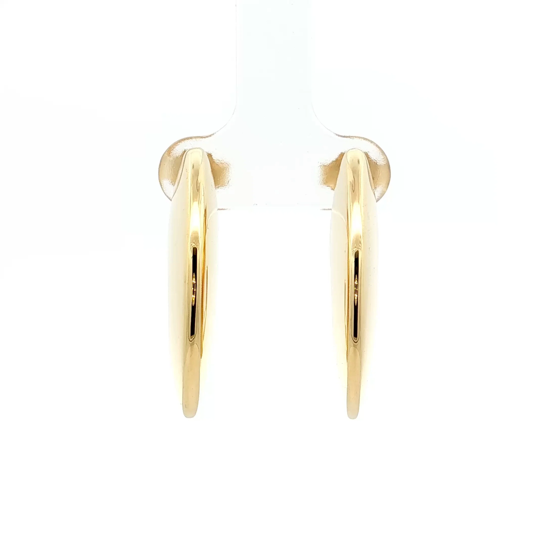 Thin Half Moon Hoop Earrings in 14k Yellow Gold