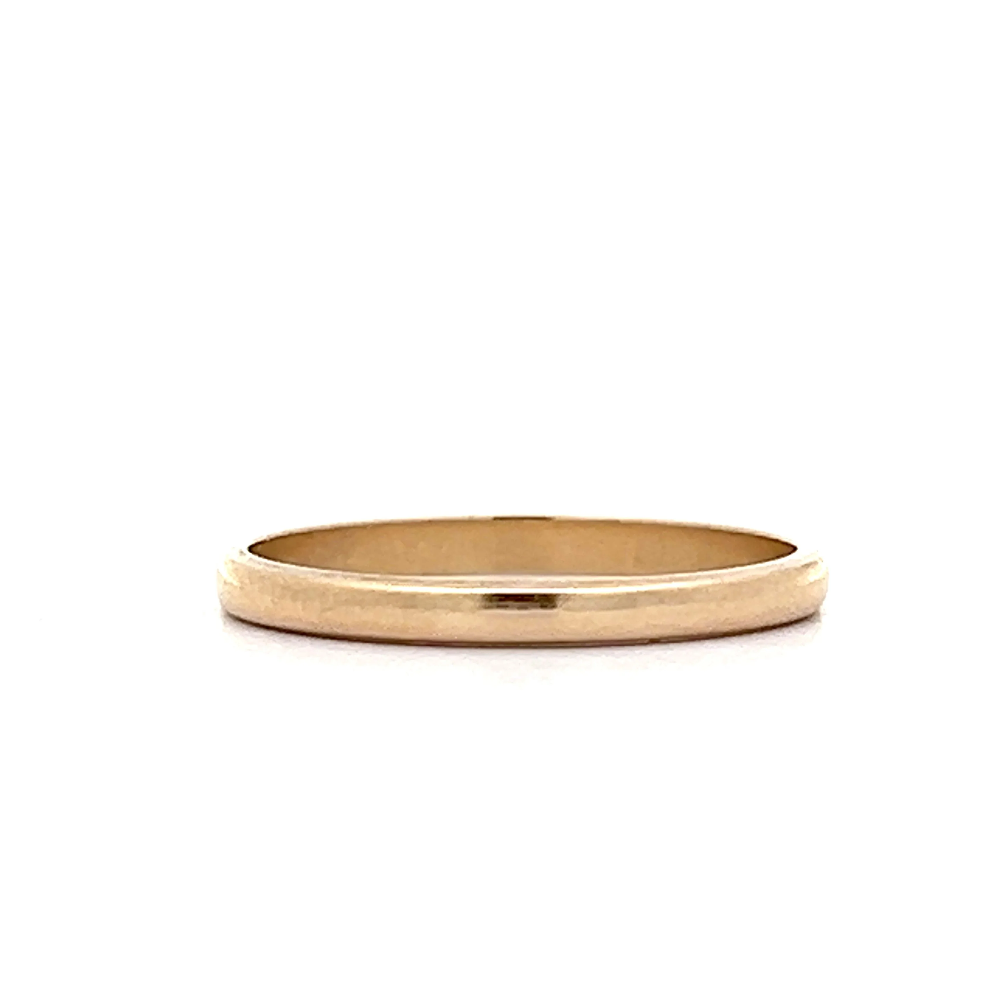 Thin Half Round Wedding Band in 14k Yellow Gold