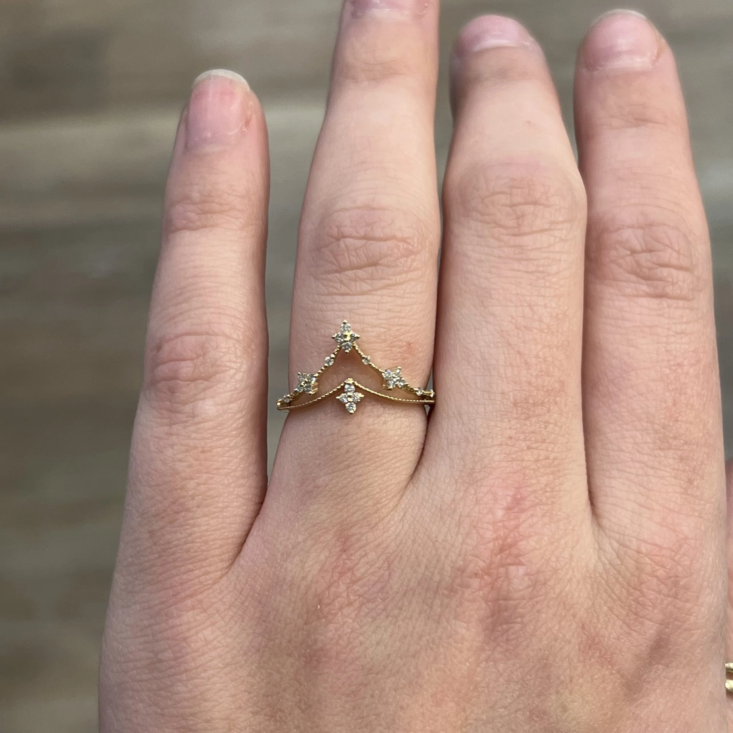 Tiara Diamond Stacking Ring in 14k Yellow Gold - Image 6
