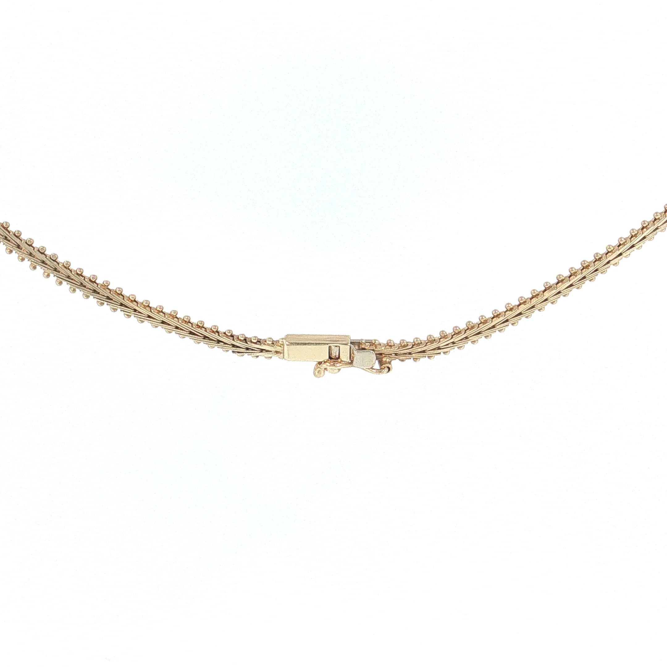 Tri-Color Herringbone Collar Necklace 14k Gold - Image 4