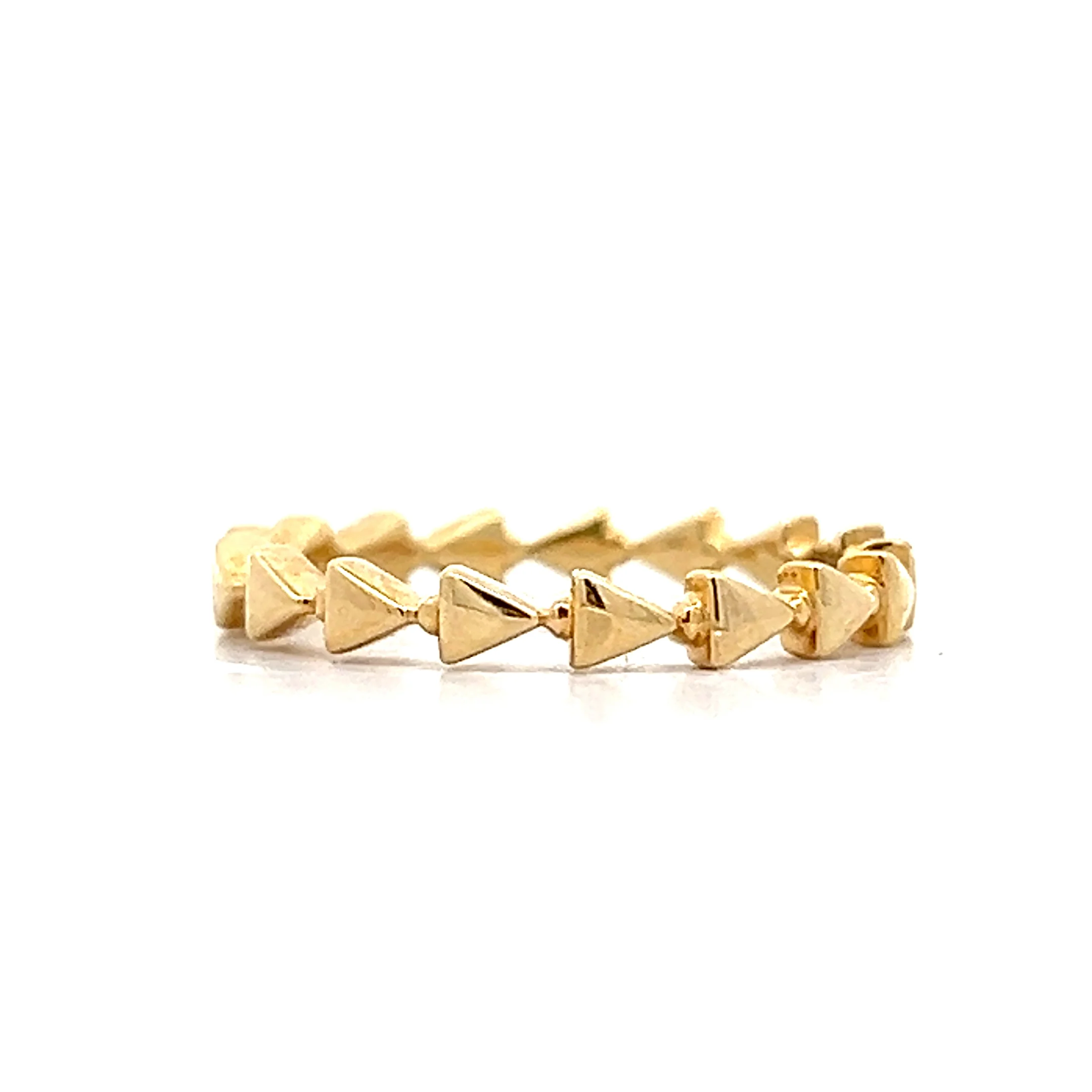 Triangle Station Wedding Band in 18k Yellow Gold - Image 3