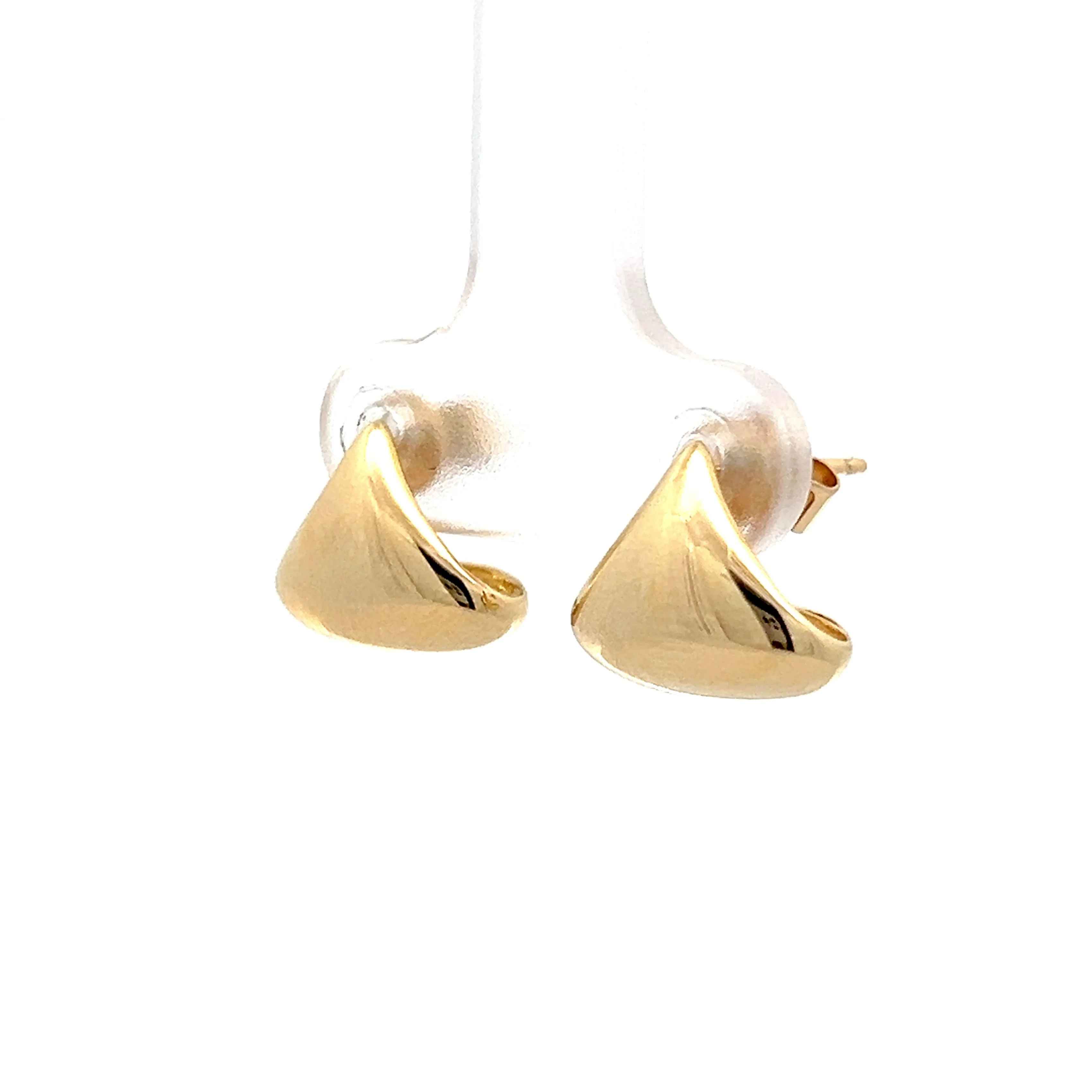 Triangle Stud Earrings in 14k Yellow Gold - Image 3