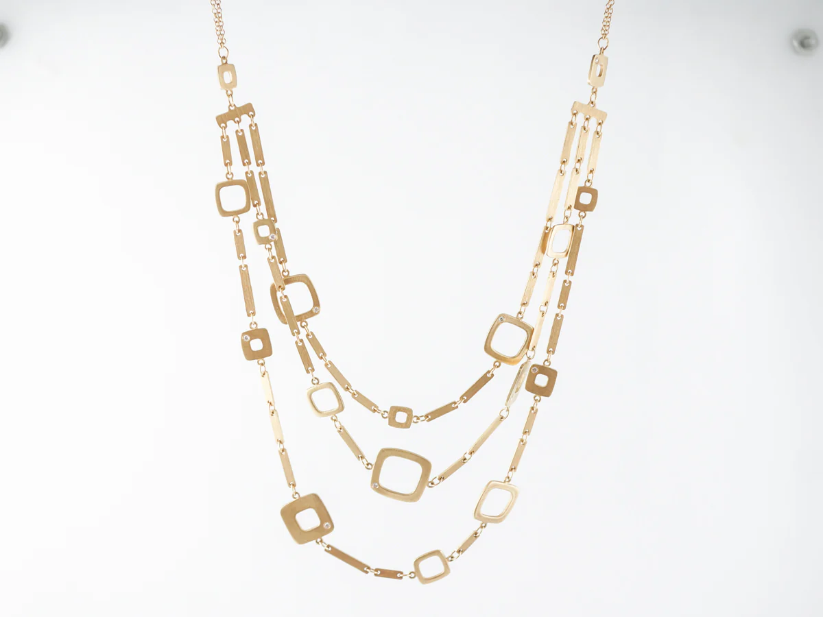 Triple Chain Necklace in 18k Yellow Gold - Image 3