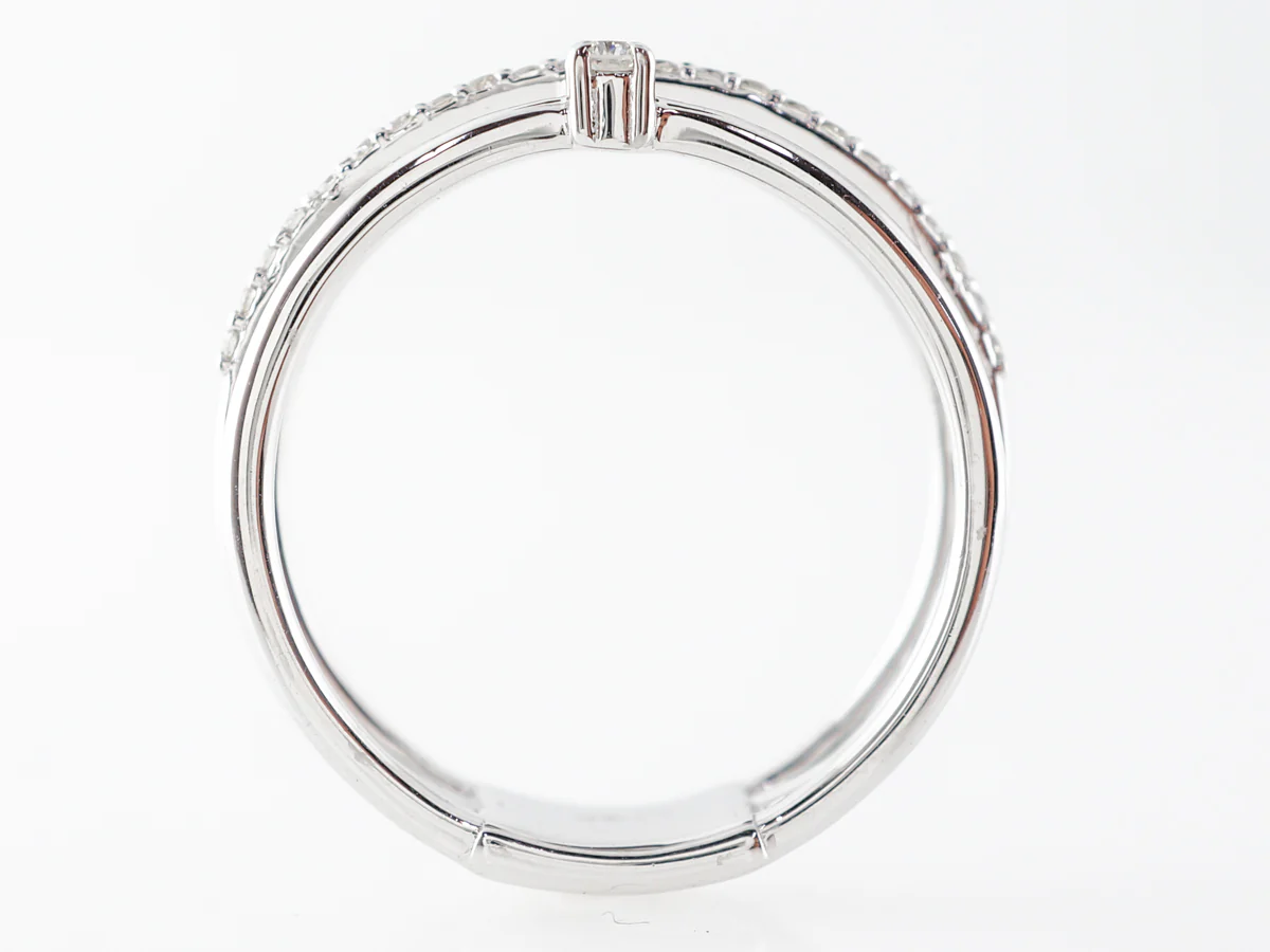 Triple Stacking Ring w/ Diamonds in 14k White Gold - Image 4