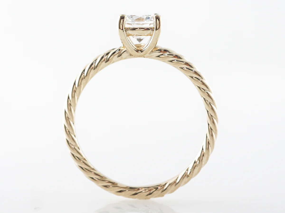 Twisted Band Diamond Engagement Ring in Yellow Gold - Image 4