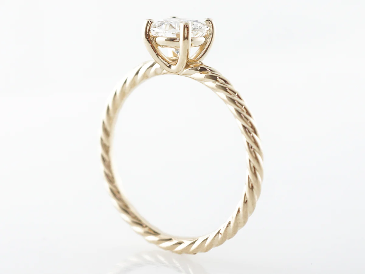 Twisted Band Diamond Engagement Ring in Yellow Gold - Image 5