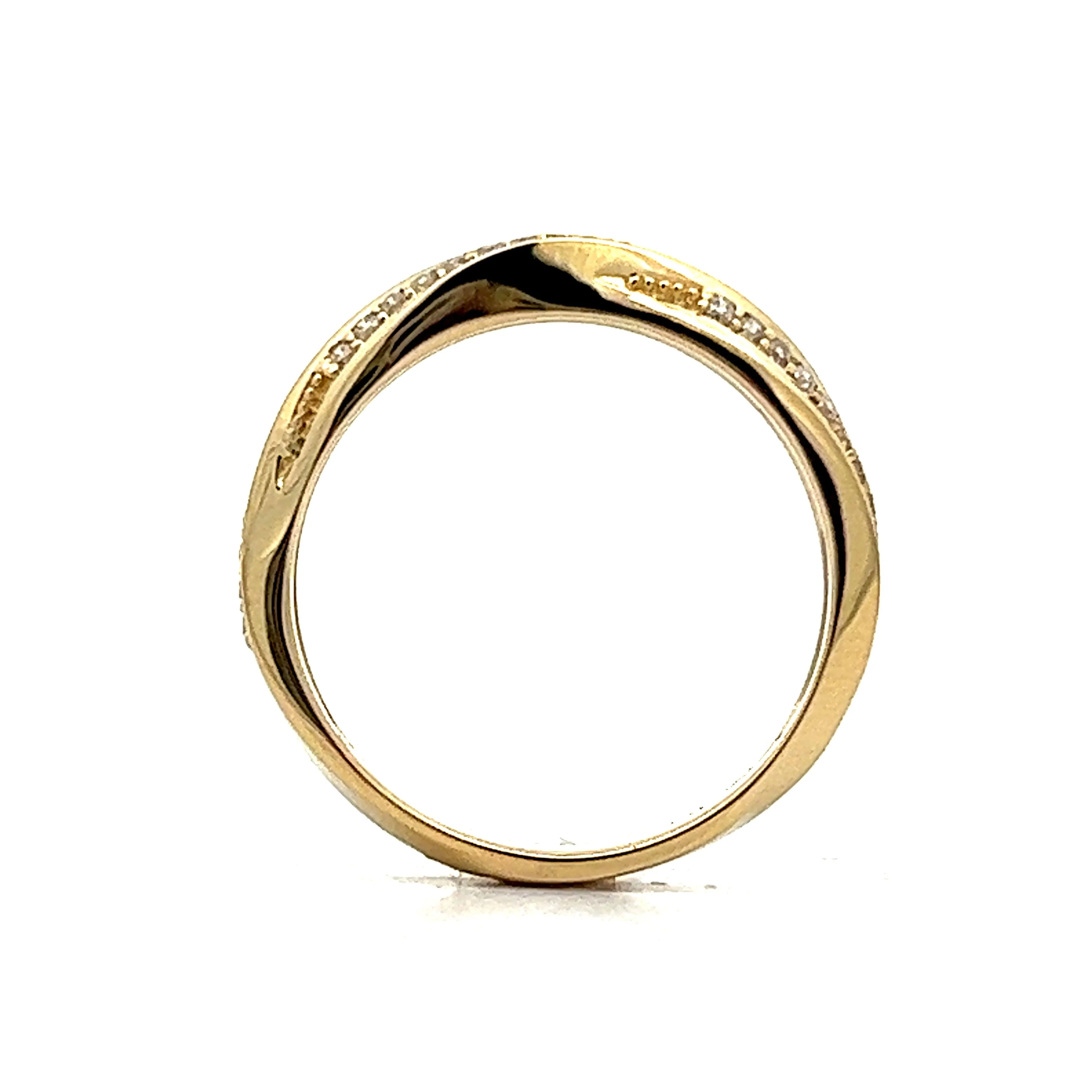 Twisted Channel Diamond Wedding Band in Yellow Gold - Image 4