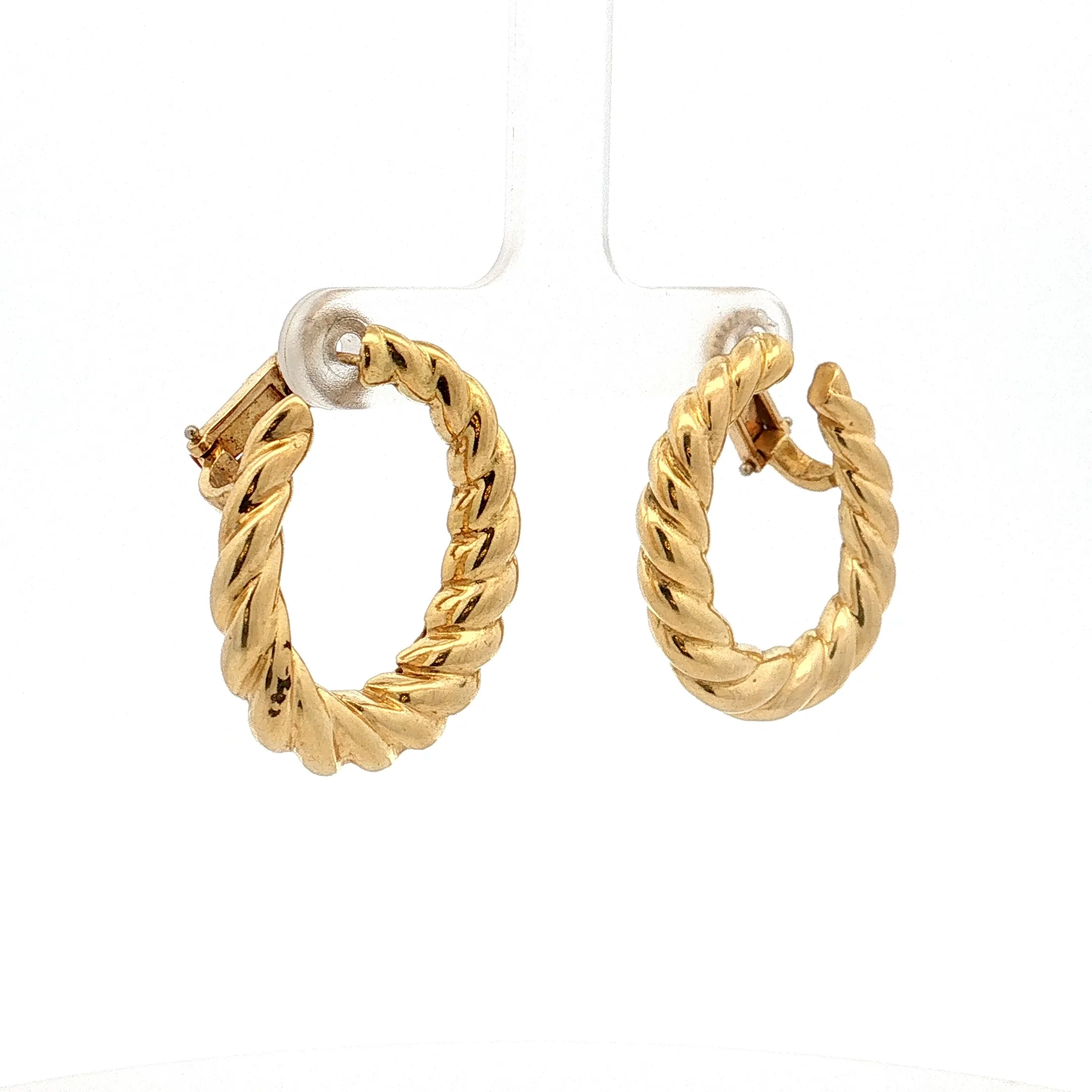 Twisted Hoop Earrings 18k Yellow Gold - Image 3