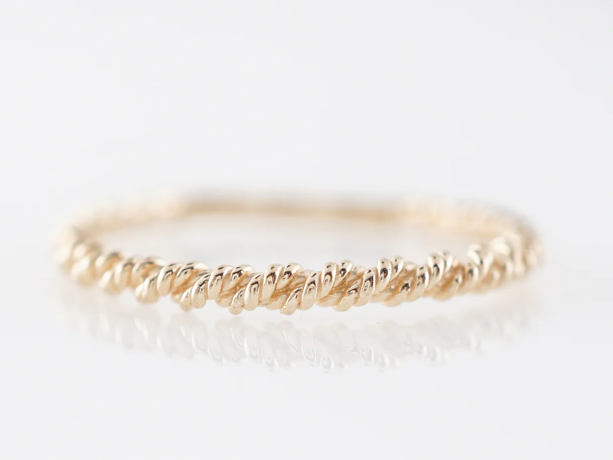 Twisted Modern Wedding Band in 14k Yellow Gold