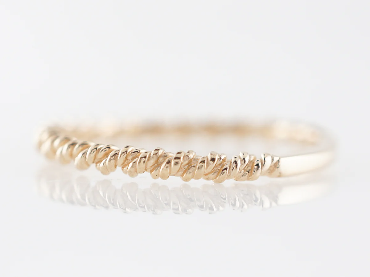 Twisted Modern Wedding Band in 14k Yellow Gold - Image 2