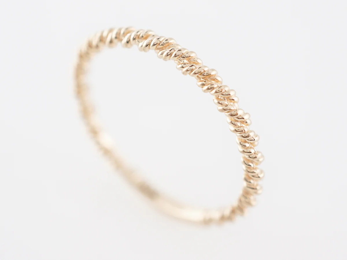 Twisted Modern Wedding Band in 14k Yellow Gold - Image 6