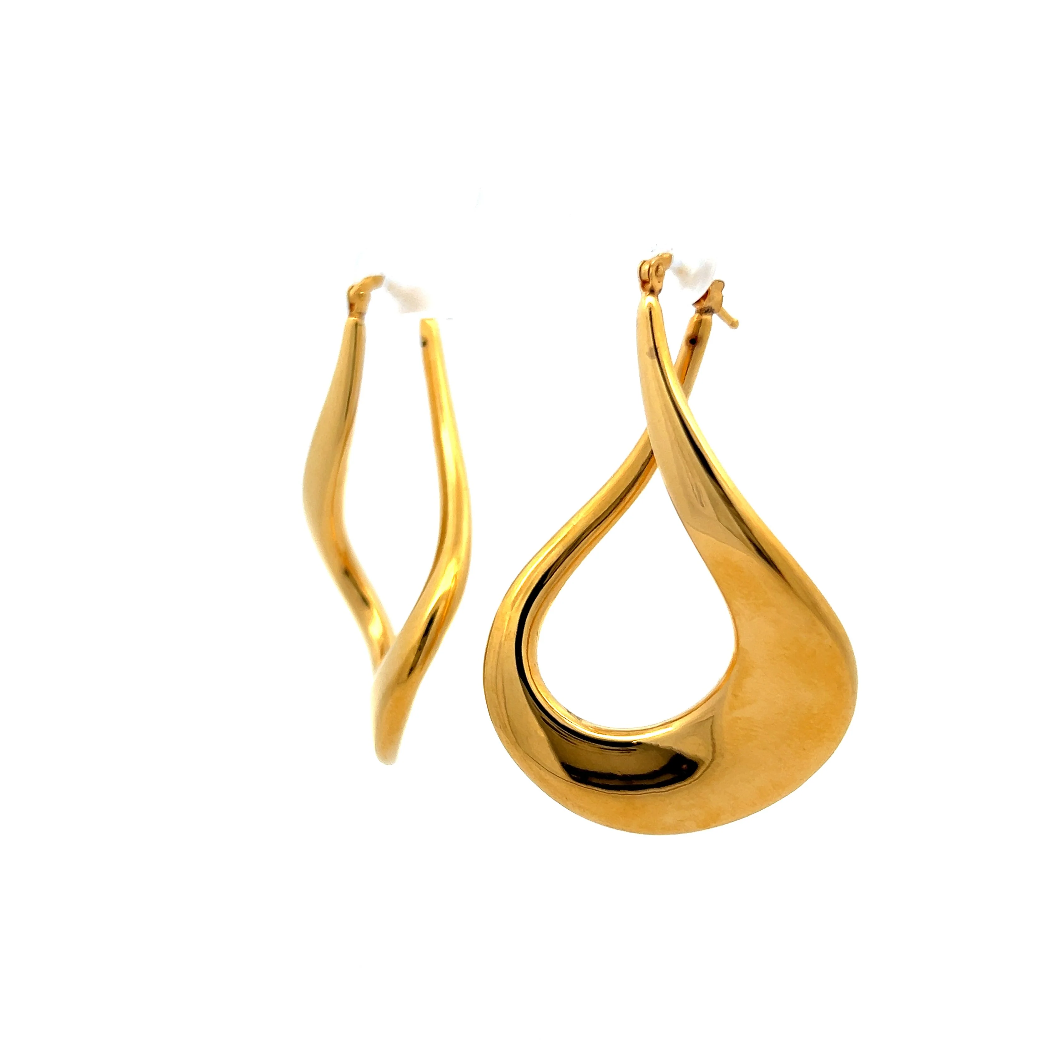 Twisted Teardrop Dangle Earrings in 18k Yellow Gold - Image 2