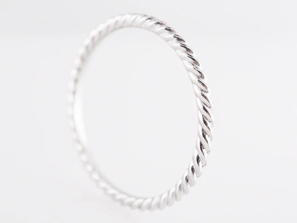 Twisting Wedding Band in 14K White Gold - Image 4