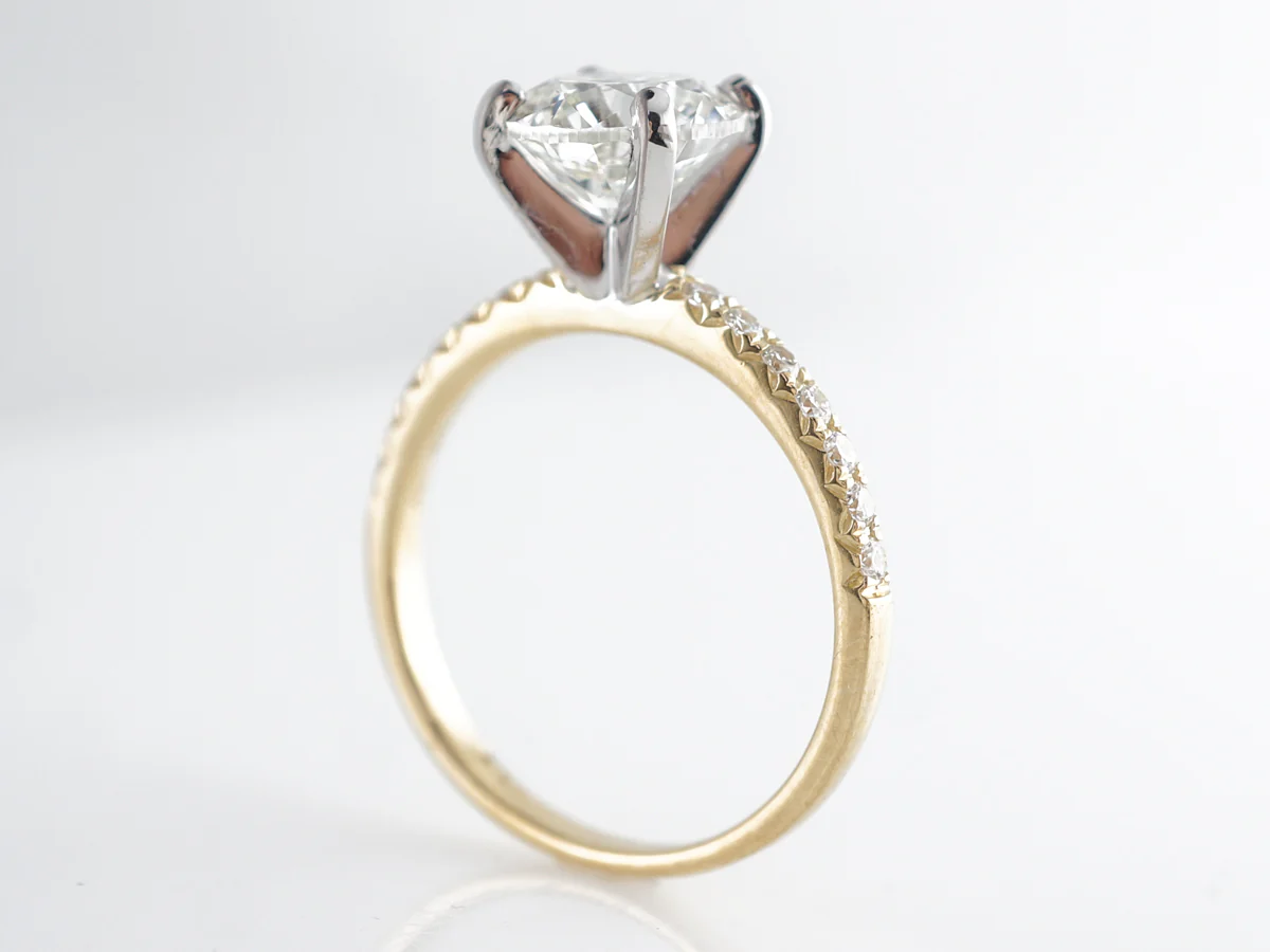 Two-Tone 2 Carat Diamond Engagement Ring in 18k - Image 5