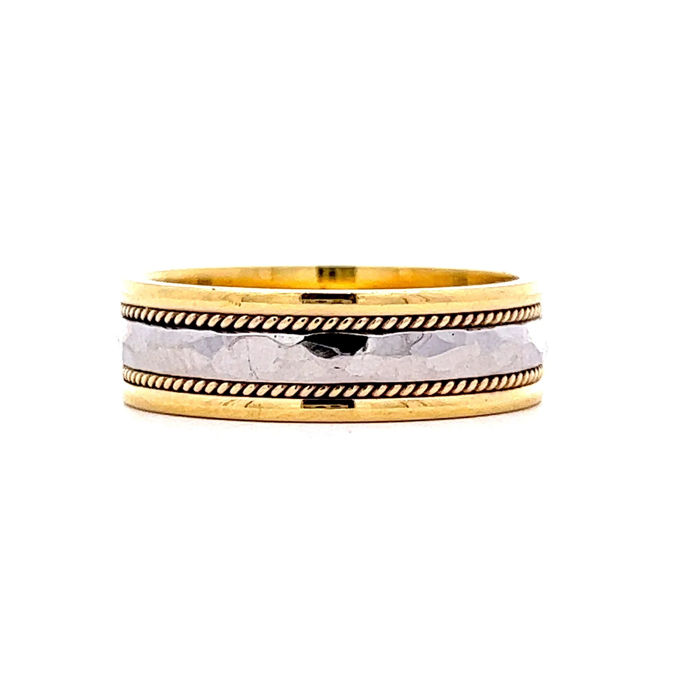 6mm Two-Tone Men's Band in 18k Yellow & Platinum