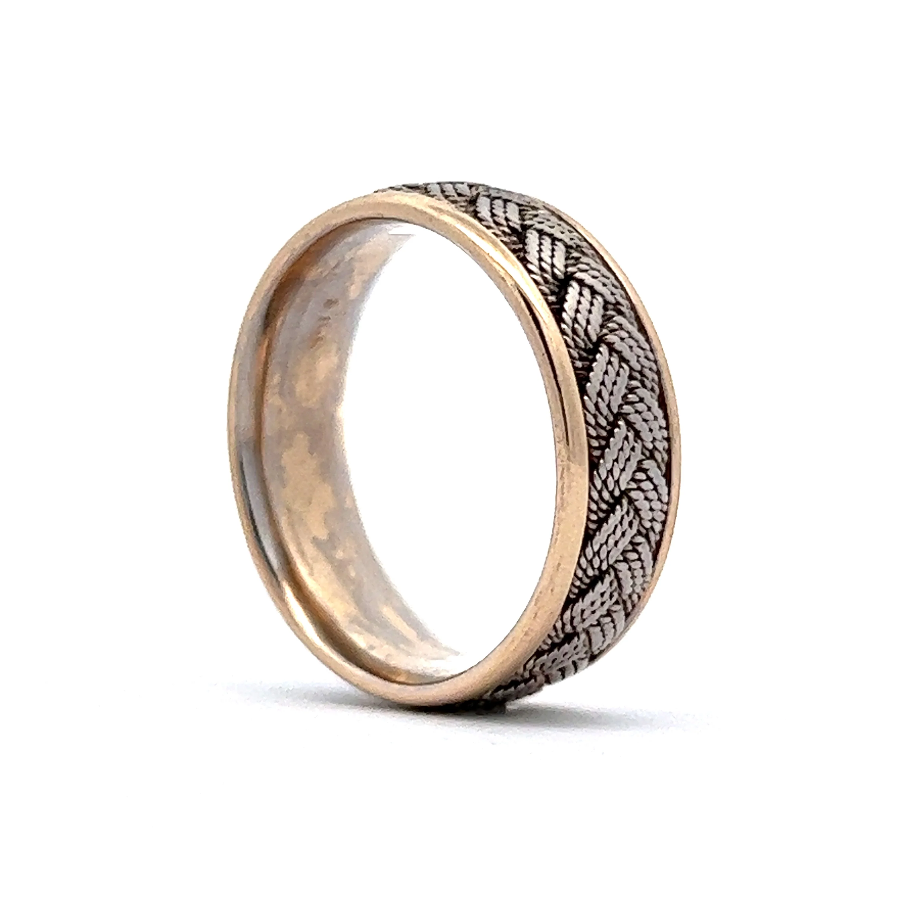 8mm Men's Two-Tone Wedding Band in 14k Gold - Image 5