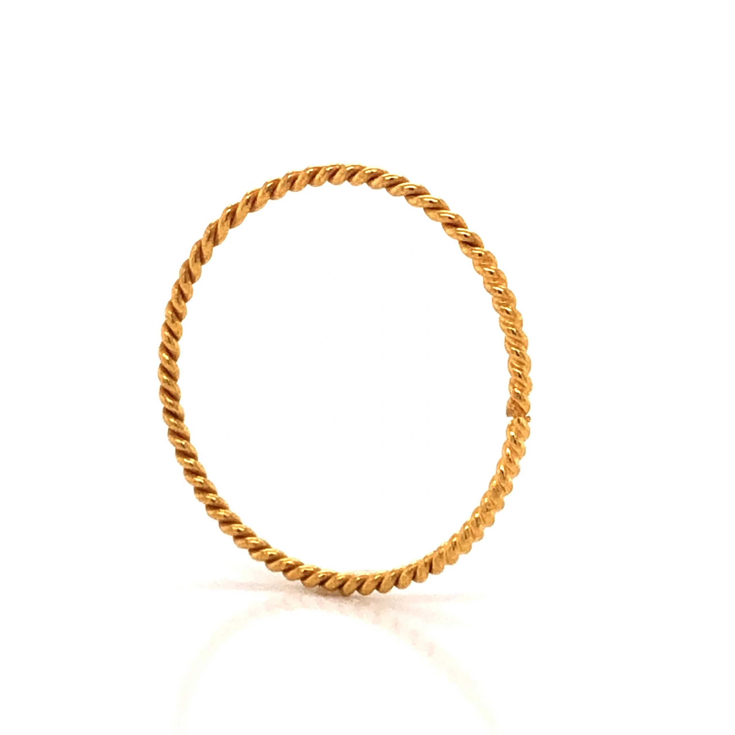 Ultra Thin Rope Stacking Ring in 21k Yellow Gold - Image 5
