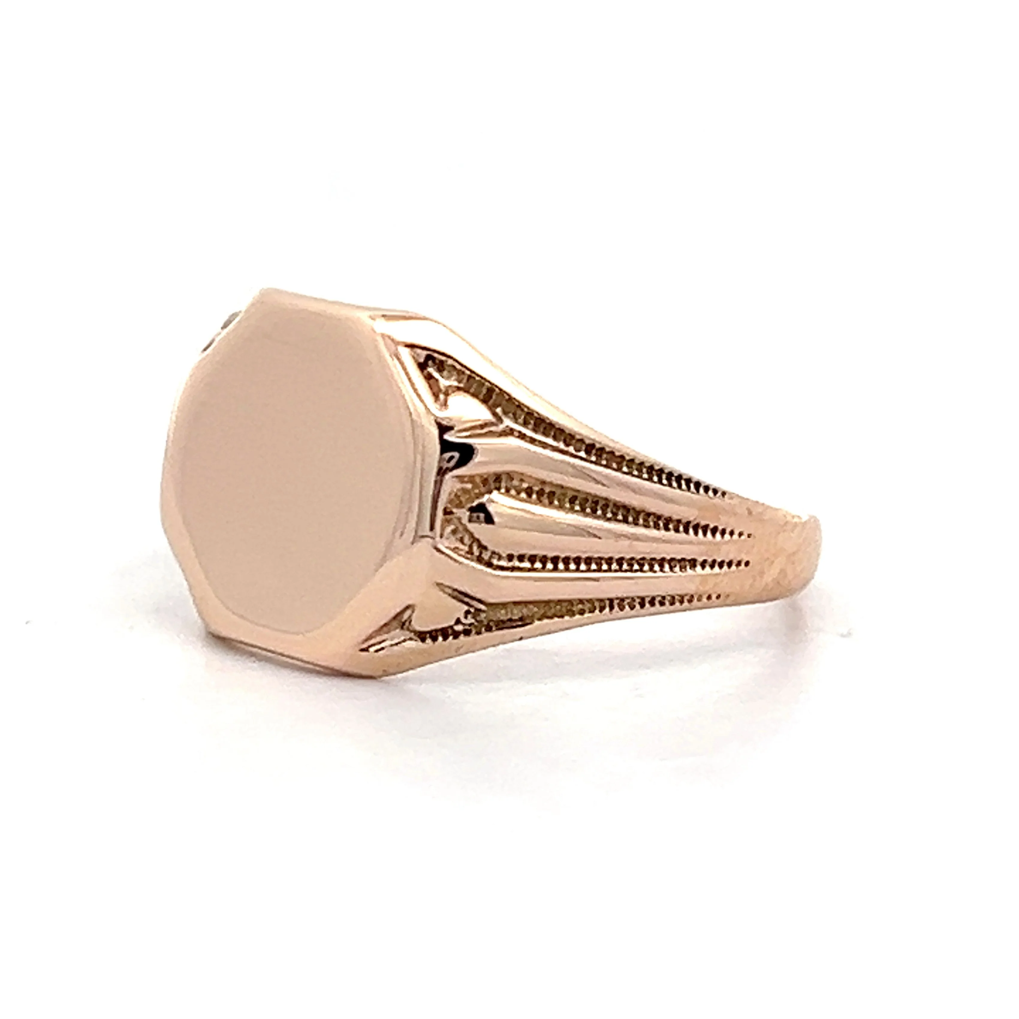 Unique Antique Victorian Signet Ring in 10k Rose Gold - Image 2