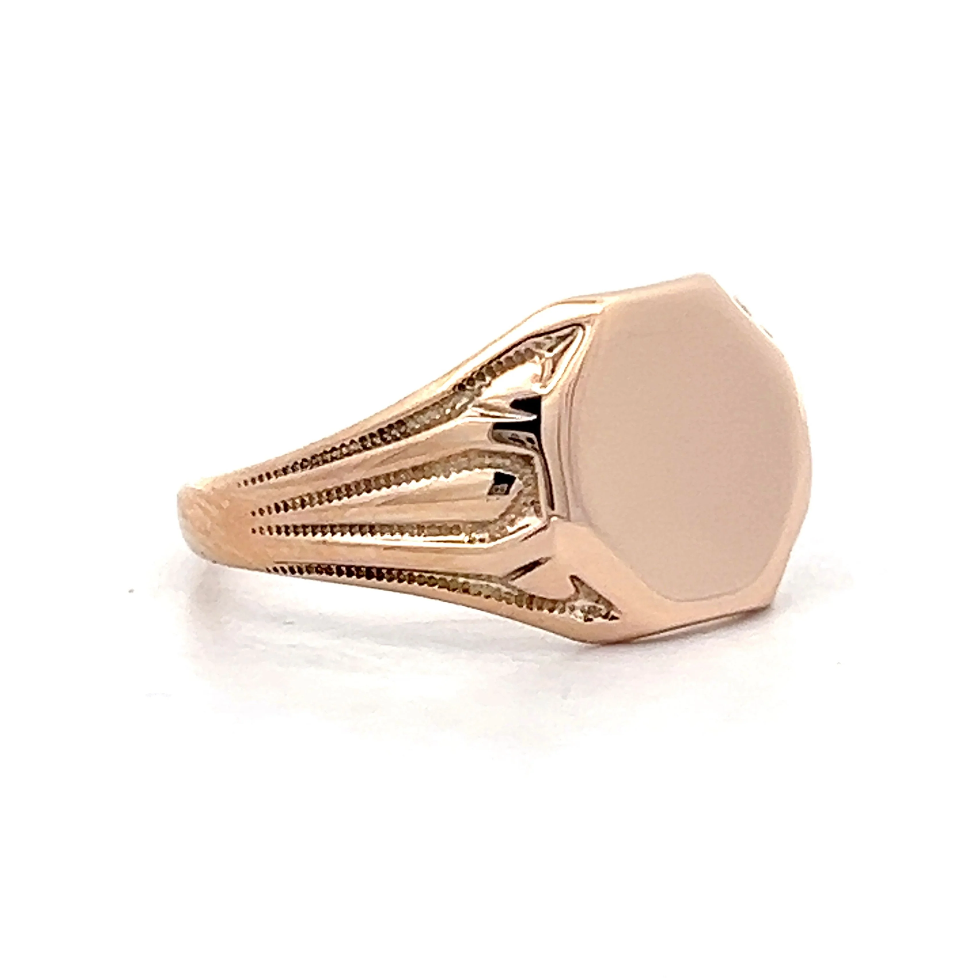 Unique Antique Victorian Signet Ring in 10k Rose Gold - Image 3