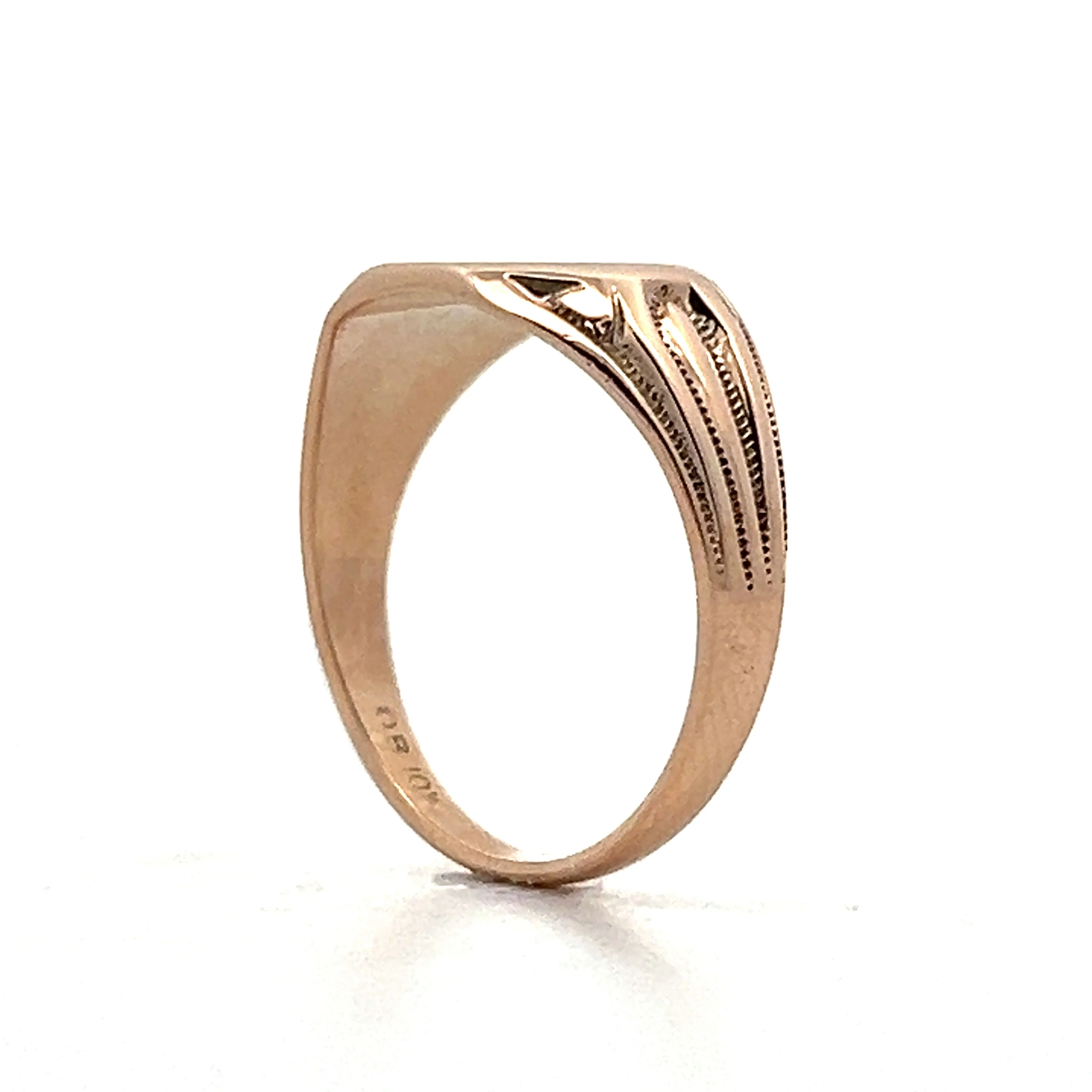 Unique Antique Victorian Signet Ring in 10k Rose Gold - Image 5