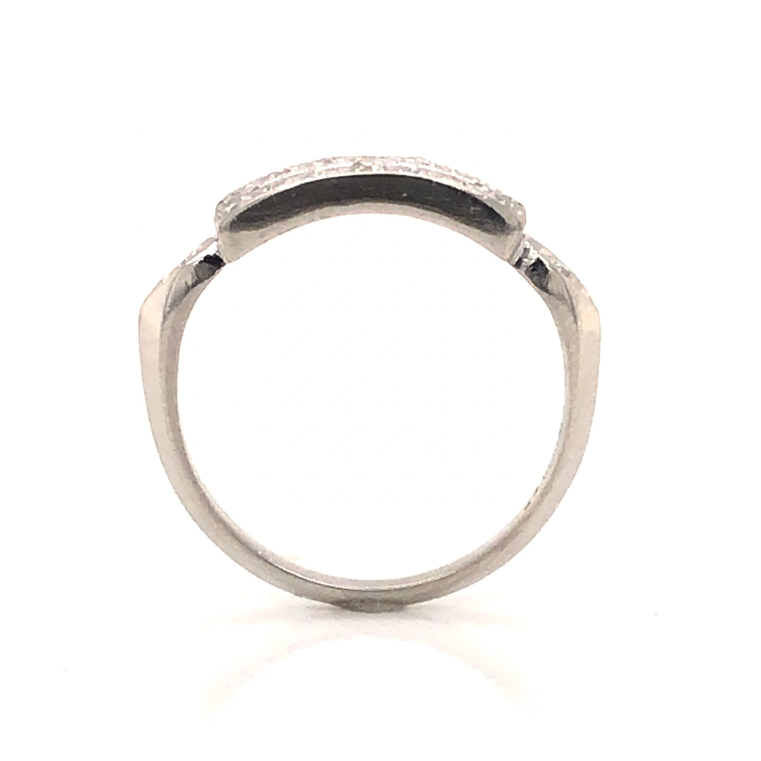 Unique Art Deco Diamond Wedding Band in Platinum - Image 4