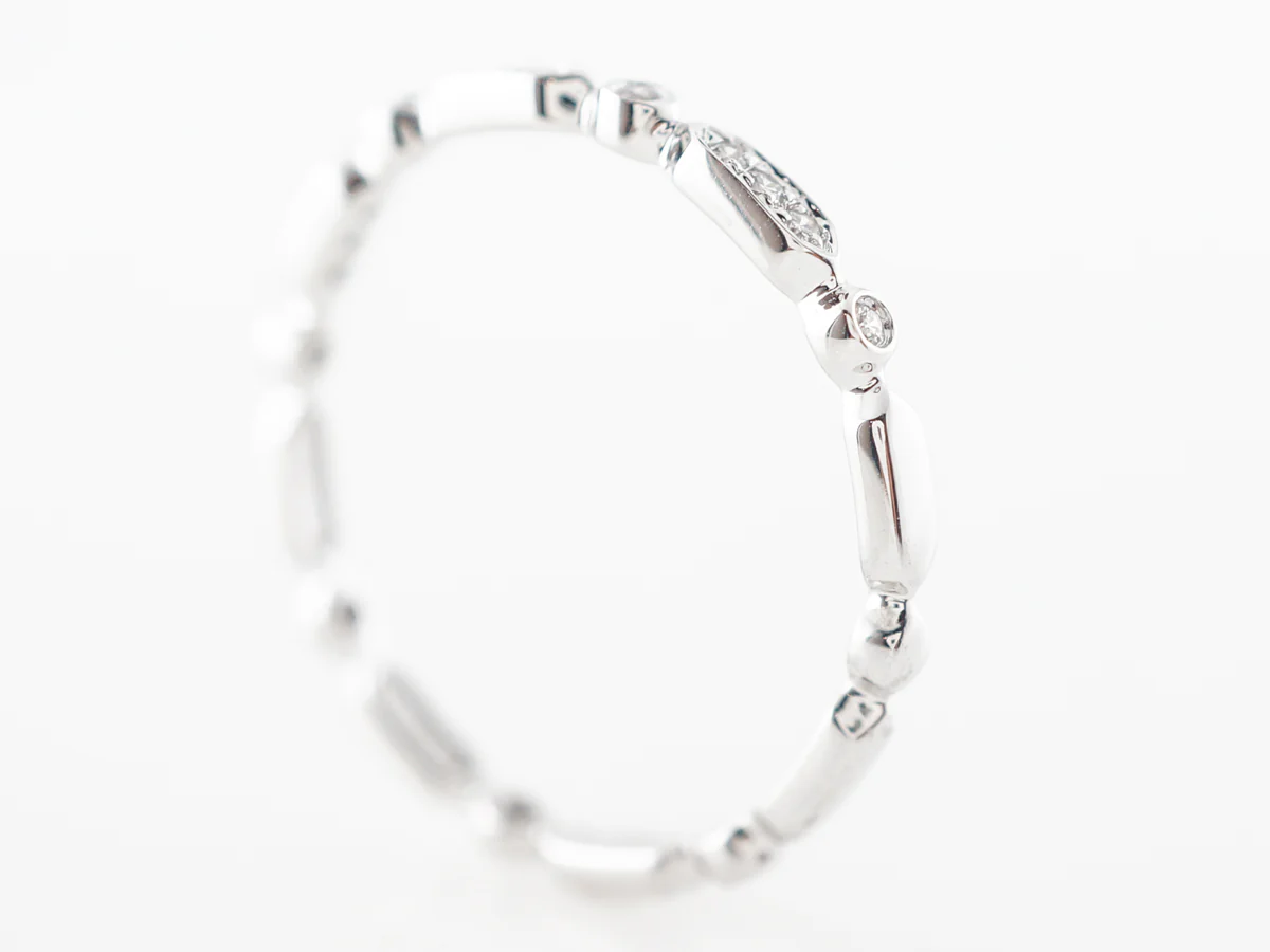 Unique Diamond Band w/ Diamonds in White Gold - Image 5