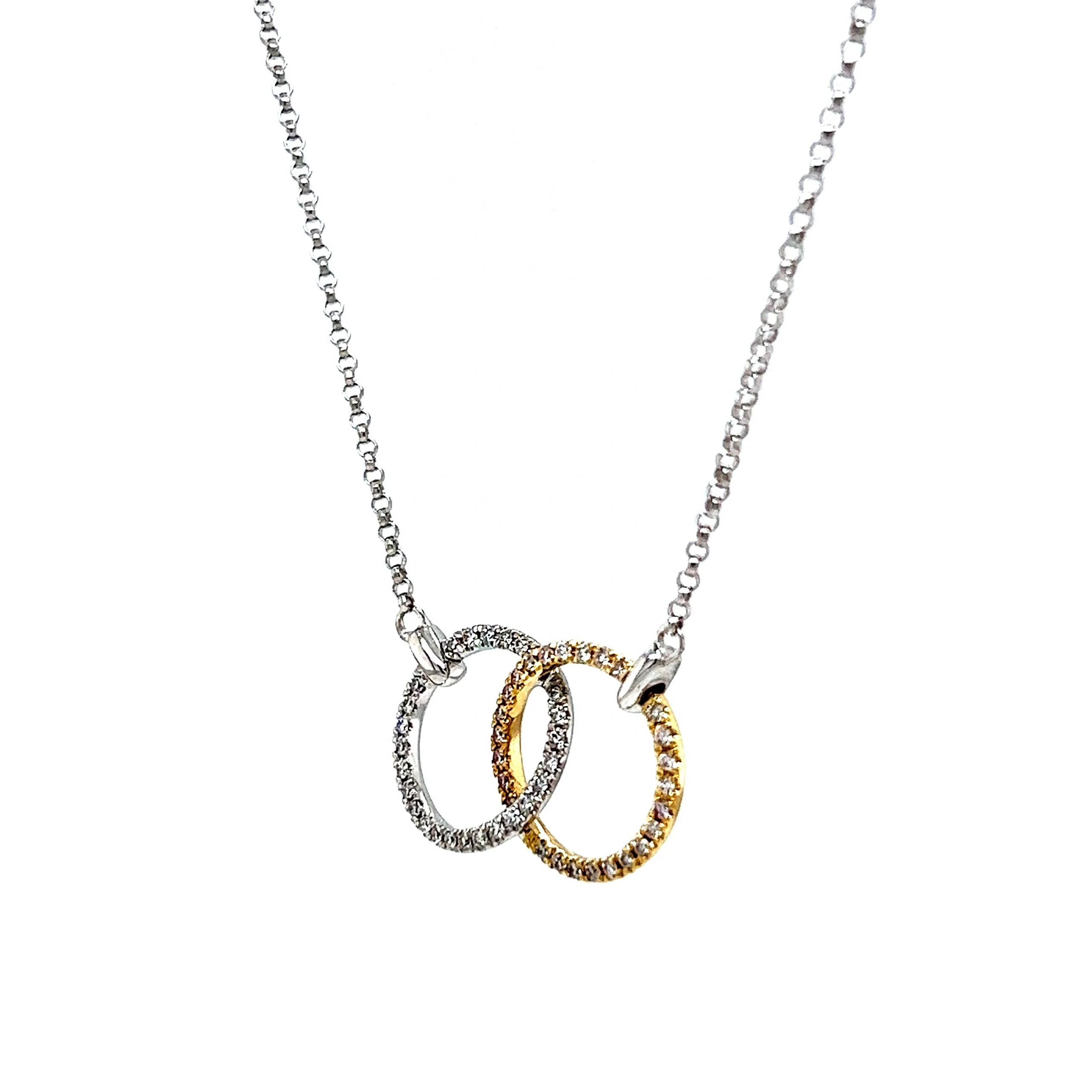 Unity Pave Diamond Pendant Necklace in 14k White Gold - Image 2