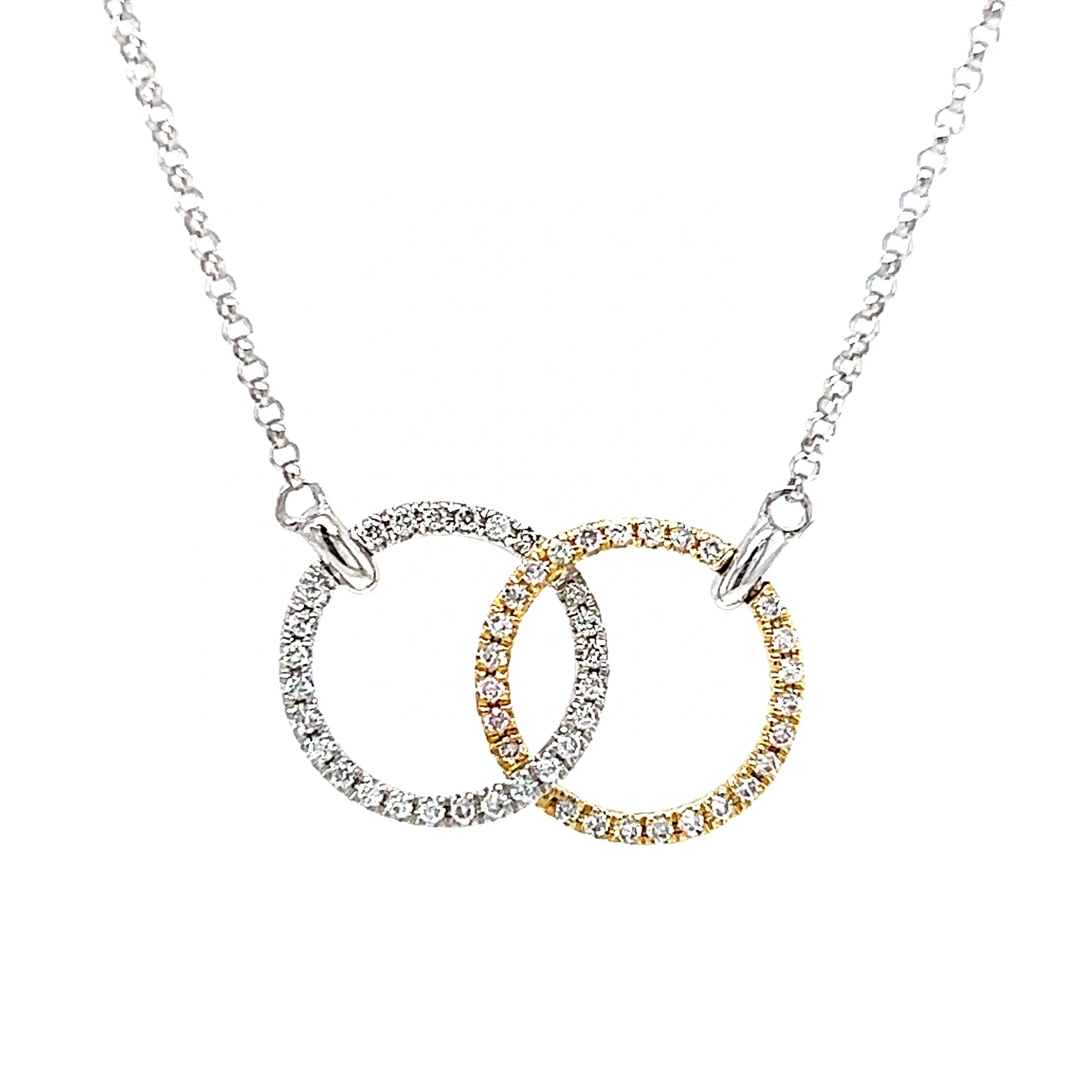 Unity Pave Diamond Pendant Necklace in 14k White Gold - Image 4