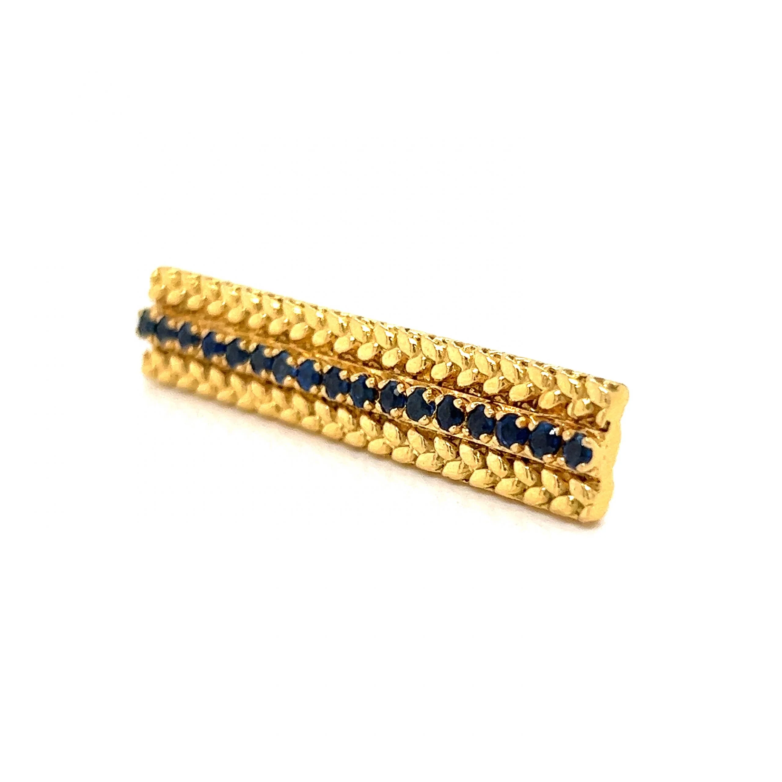 Van Cleef & Arpels Sapphire Tie Bar Money Clip in 18k Gold - Image 2