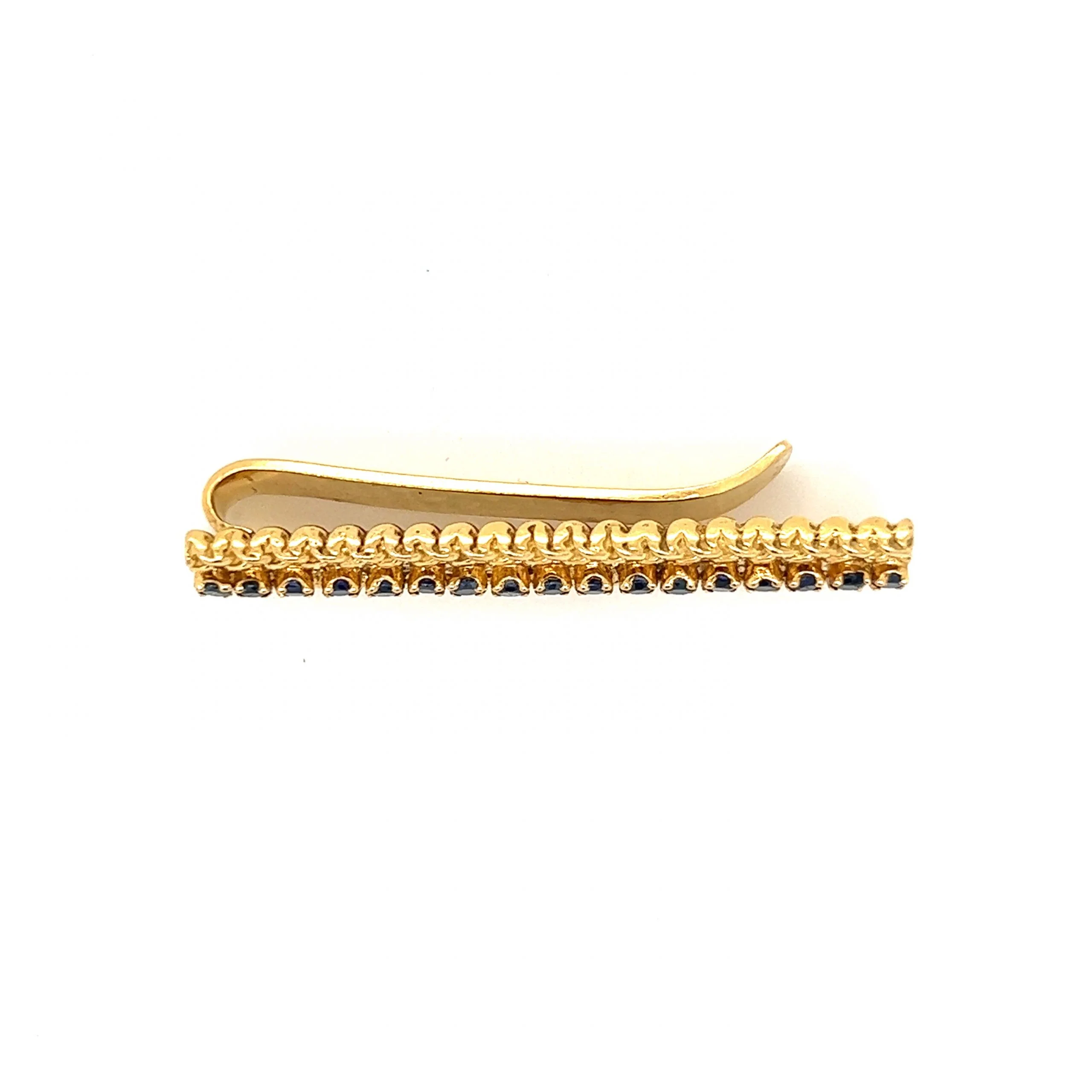 Van Cleef & Arpels Sapphire Tie Bar Money Clip in 18k Gold - Image 3
