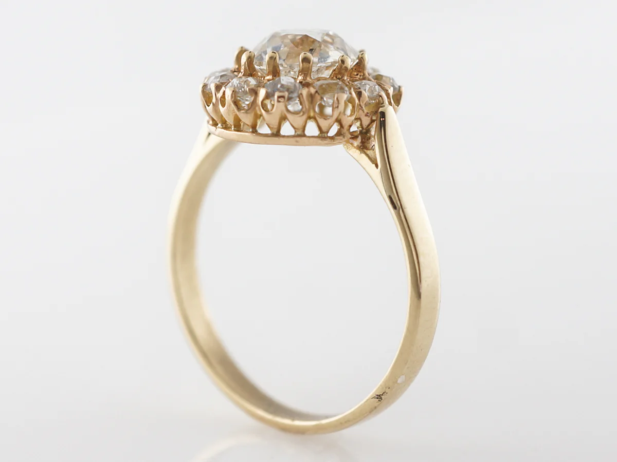 Victorian 1 Carat Diamond Halo Engagement Ring in 14k - Image 4