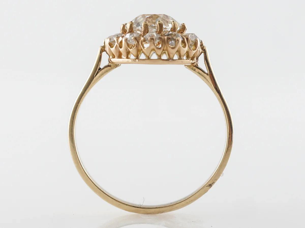 Victorian 1 Carat Diamond Halo Engagement Ring in 14k - Image 5