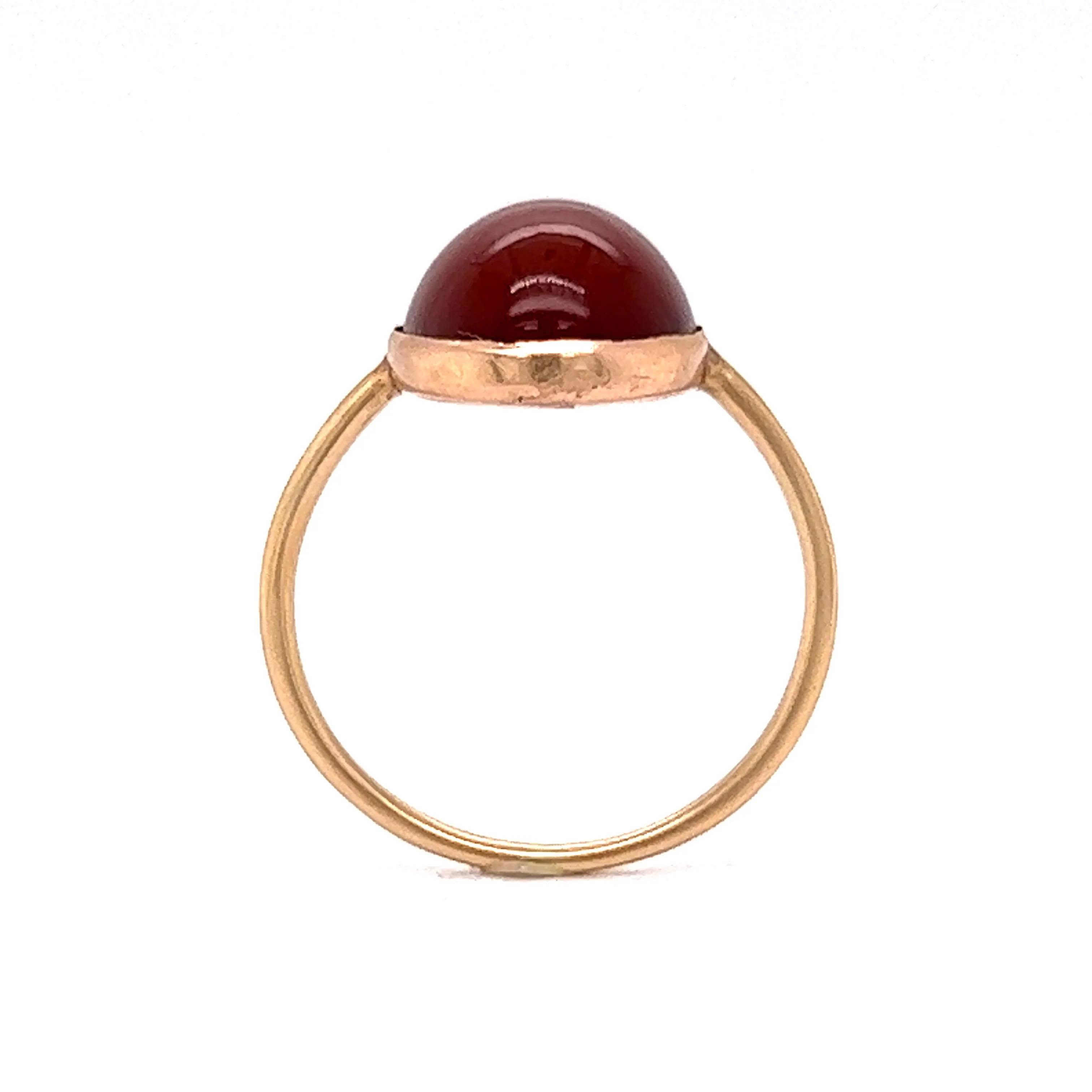 Victorian Bezel Set Carnelian Cocktail Ring in 14k Yellow Gold - Image 4