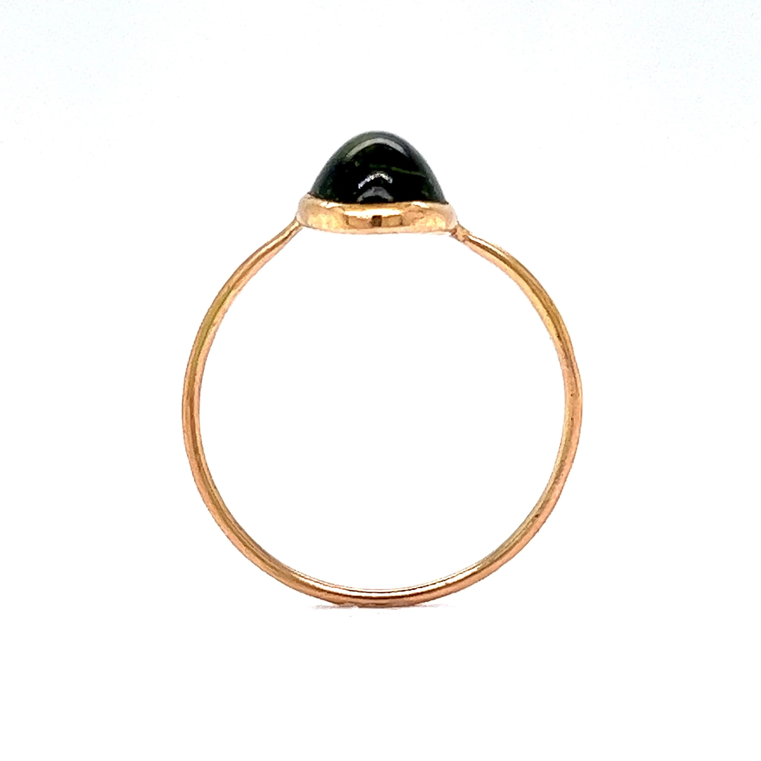 Victorian Bezel Set Peridot Ring in 10k Yellow Gold - Image 4