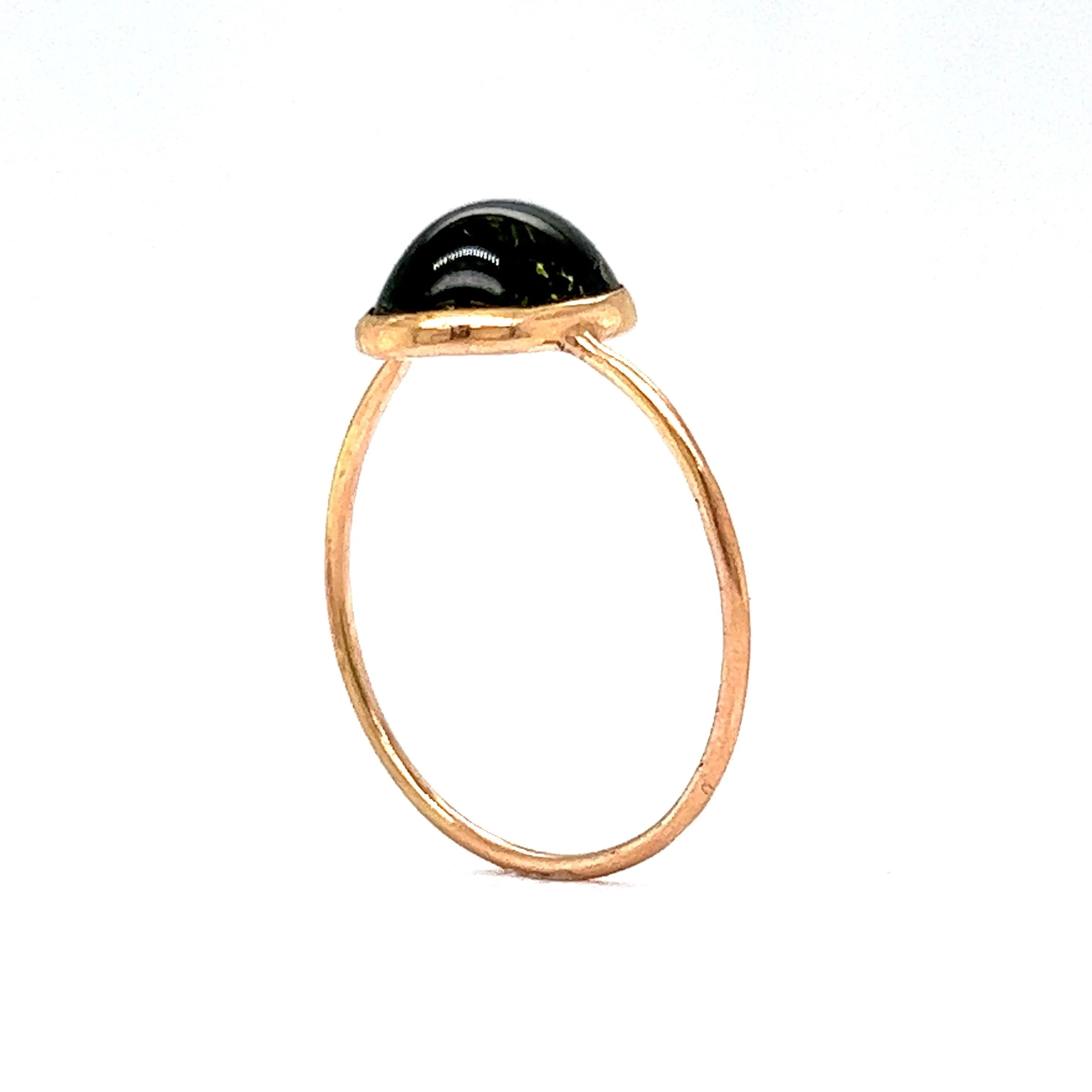 Victorian Bezel Set Peridot Ring in 10k Yellow Gold - Image 5