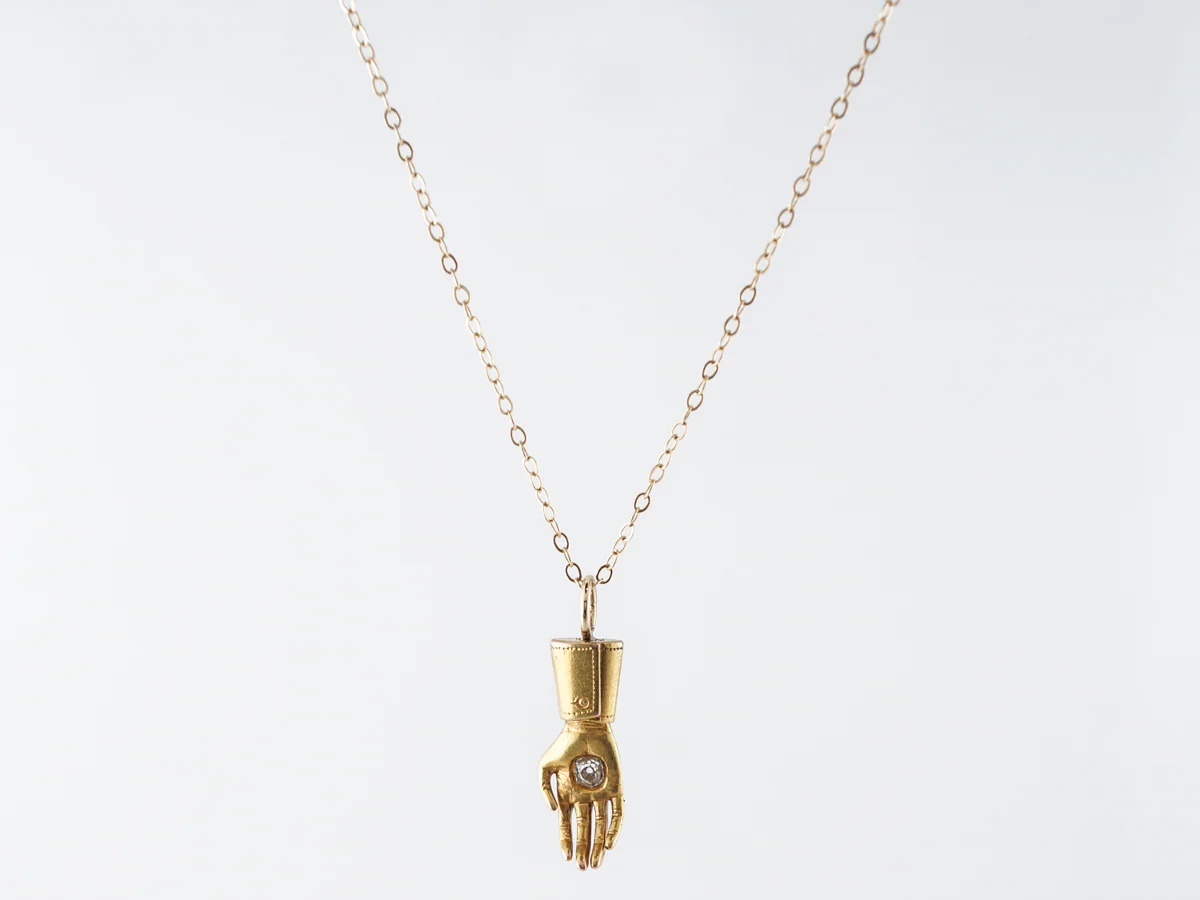 Victorian Charm .11 Old Mine Cut Diamond in Yellow Gold