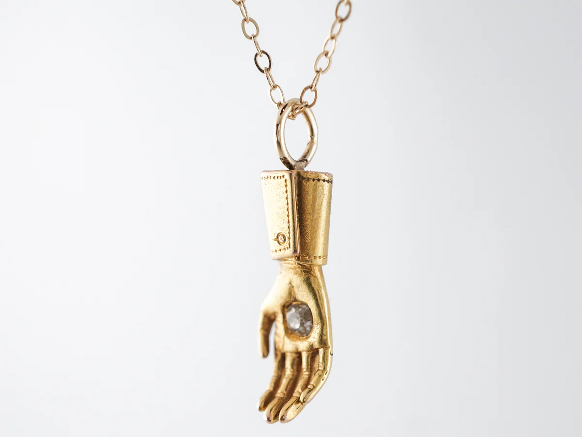 Victorian Charm .11 Old Mine Cut Diamond in Yellow Gold - Image 3