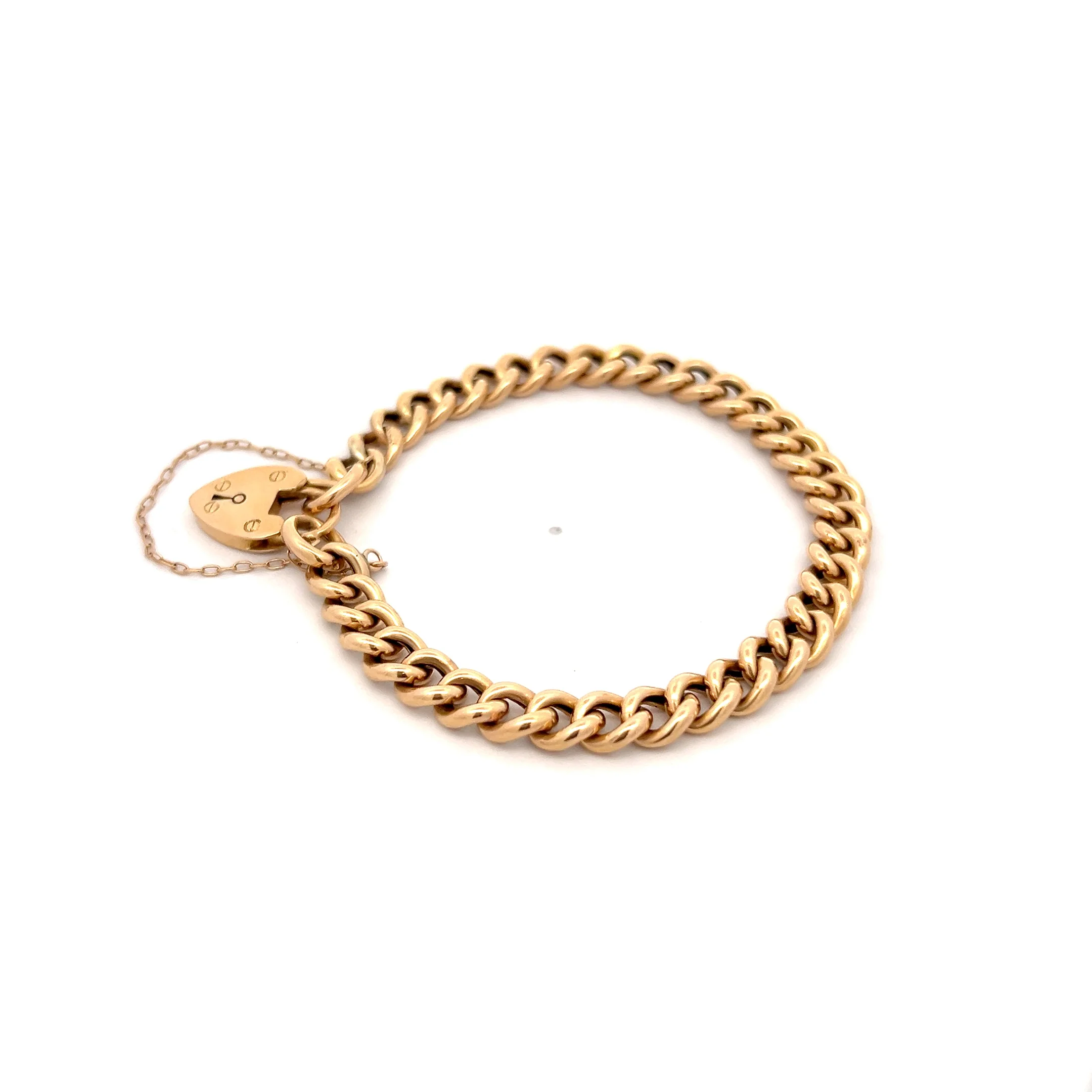 Victorian Curb Chain Bracelet 15k Yellow Gold - Image 2