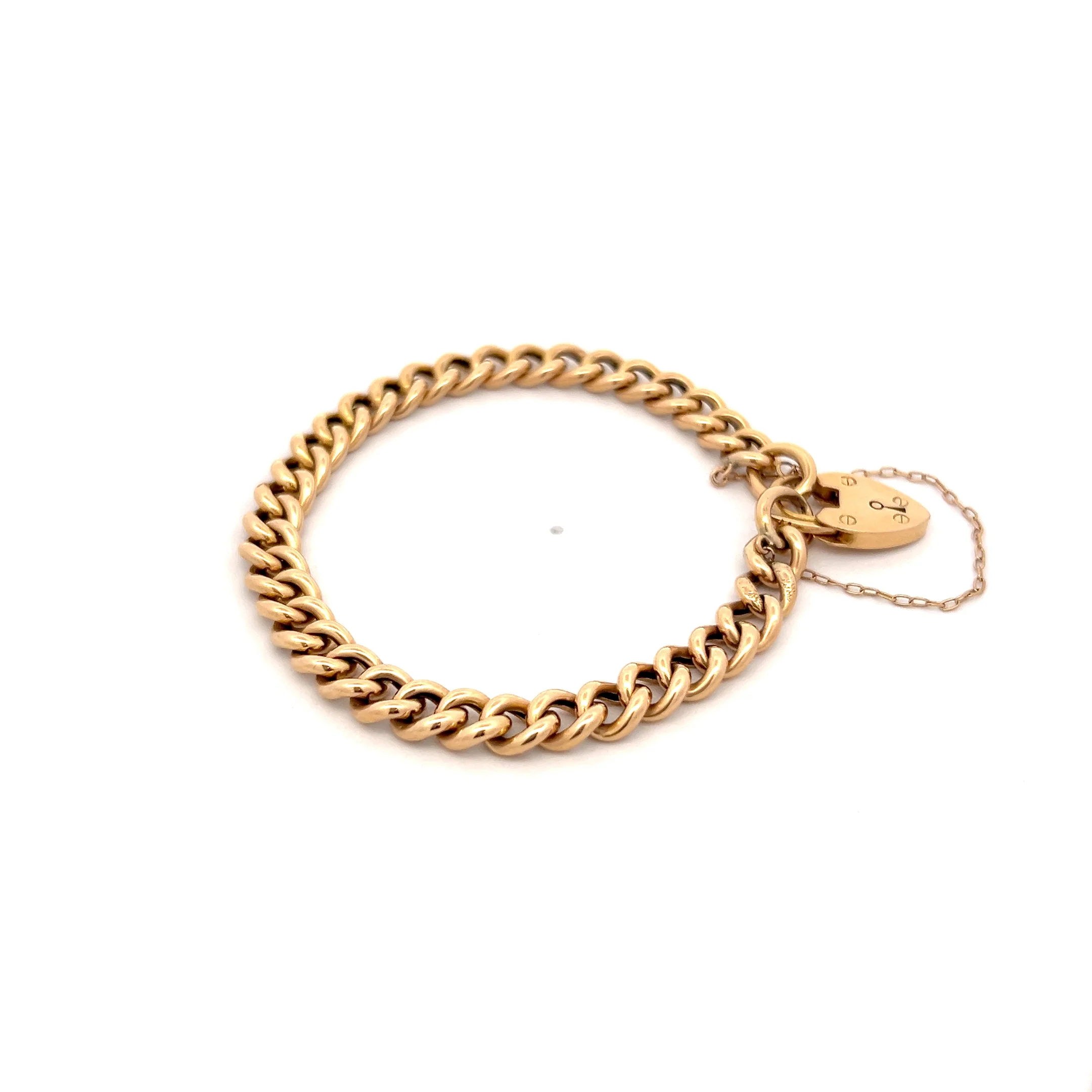 Victorian Curb Chain Bracelet 15k Yellow Gold - Image 3