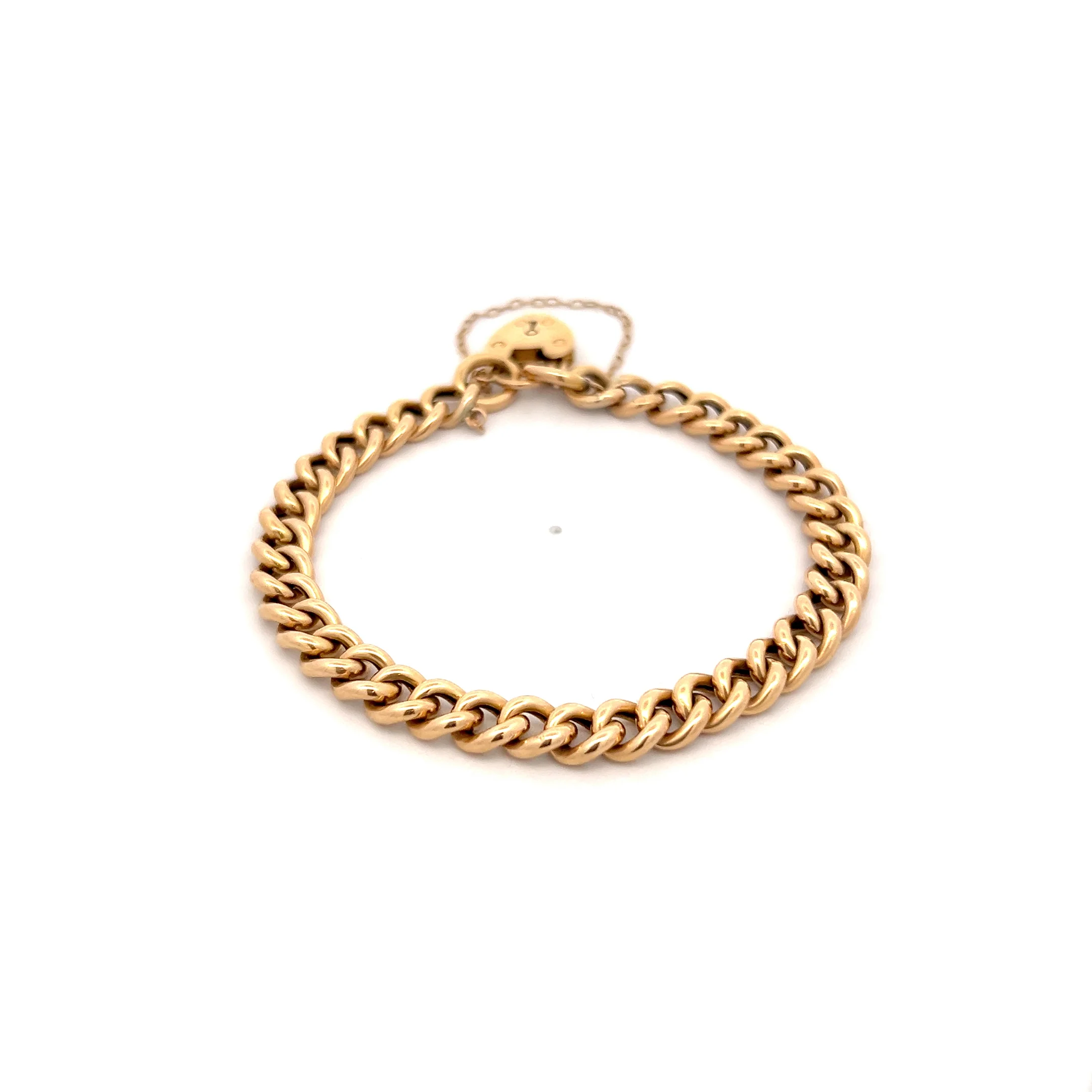 Victorian Curb Chain Bracelet 15k Yellow Gold - Image 4
