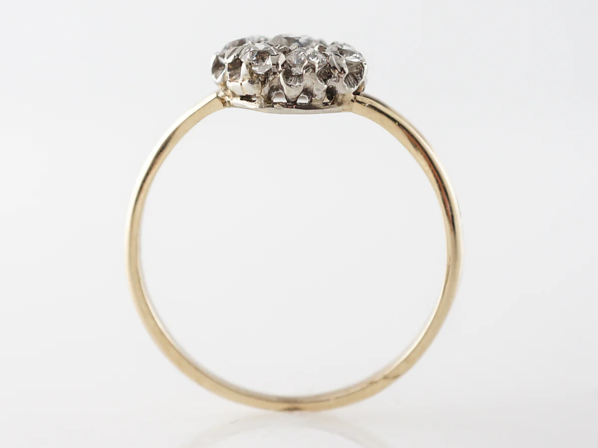 Victorian Diamond Cluster Ring in 14k Yellow Gold - Image 4