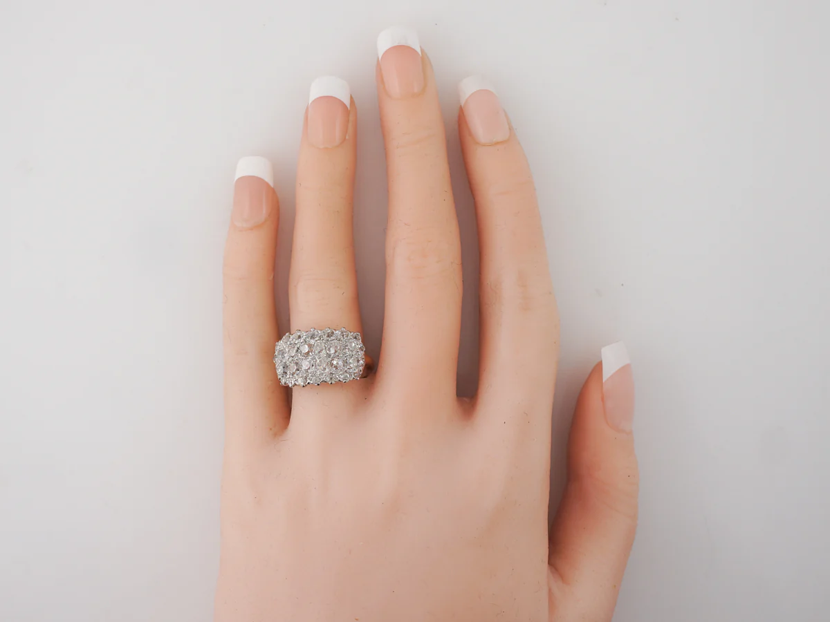 Victorian Diamond Cocktail Ring in Gold & Platinum - Image 6