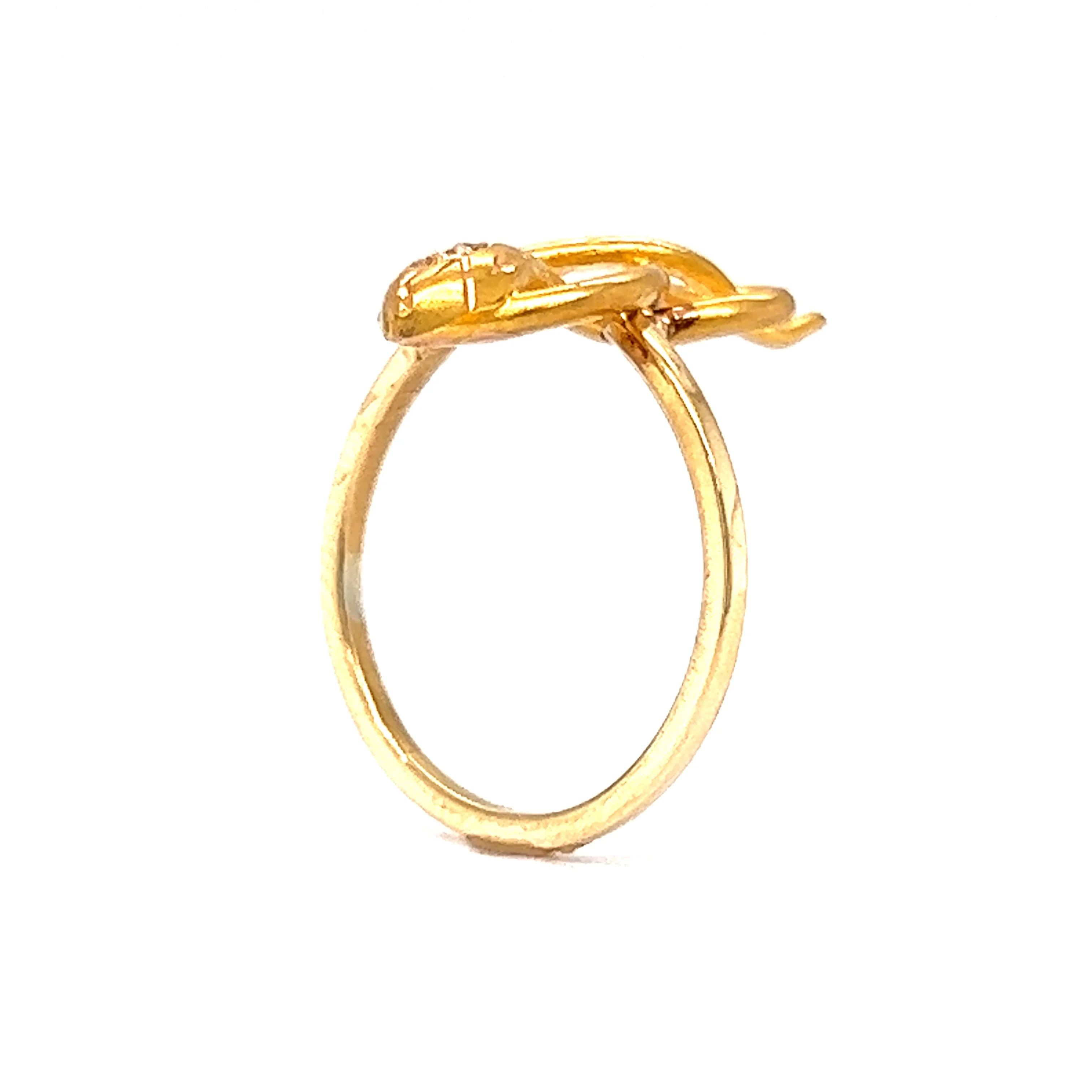 Victorian Diamond Snake Knot Ring in 18k Yellow Gold - Image 5