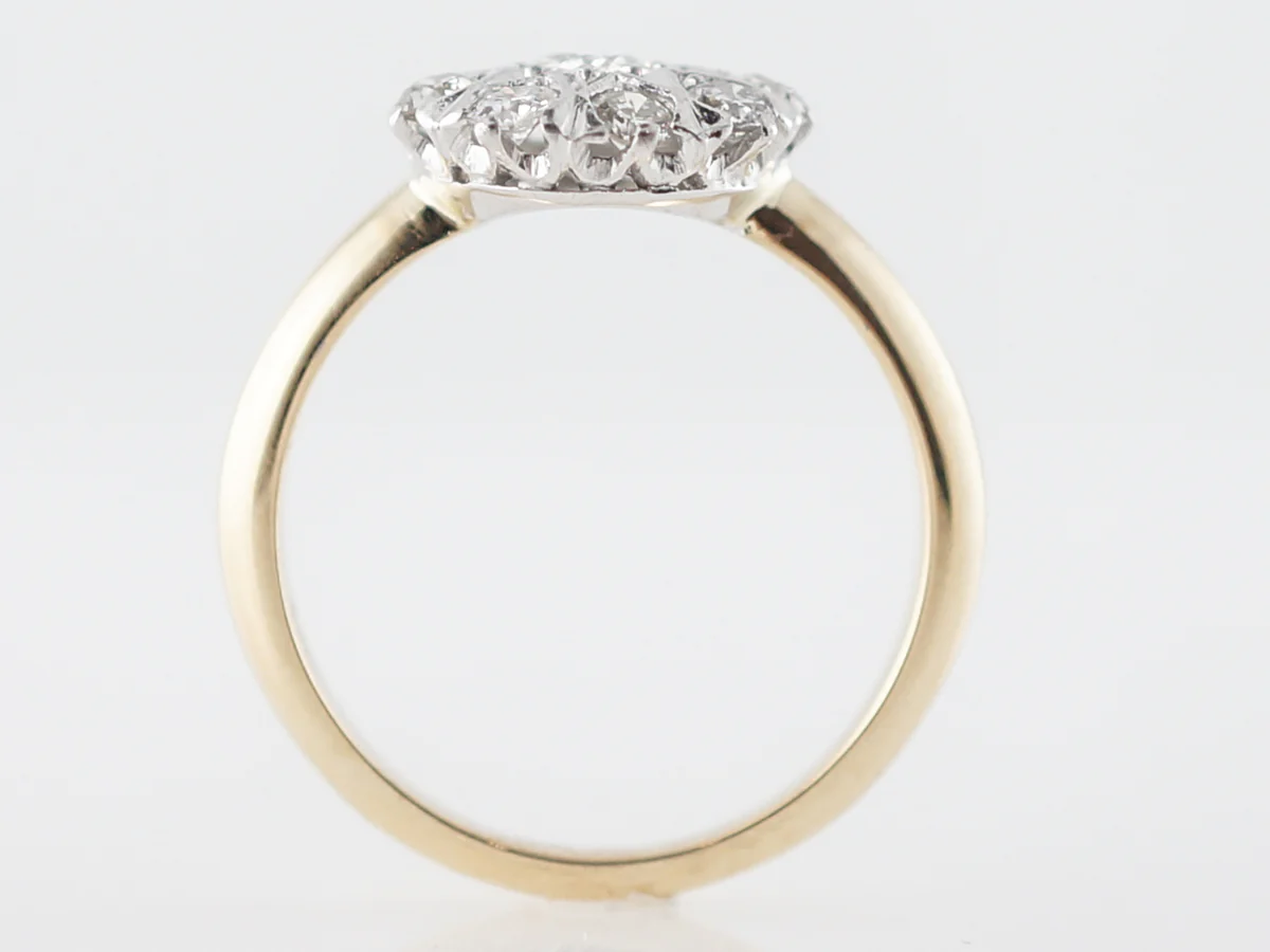 Two-Tone Victorian European Cut Diamond Cluster Ring - Image 4