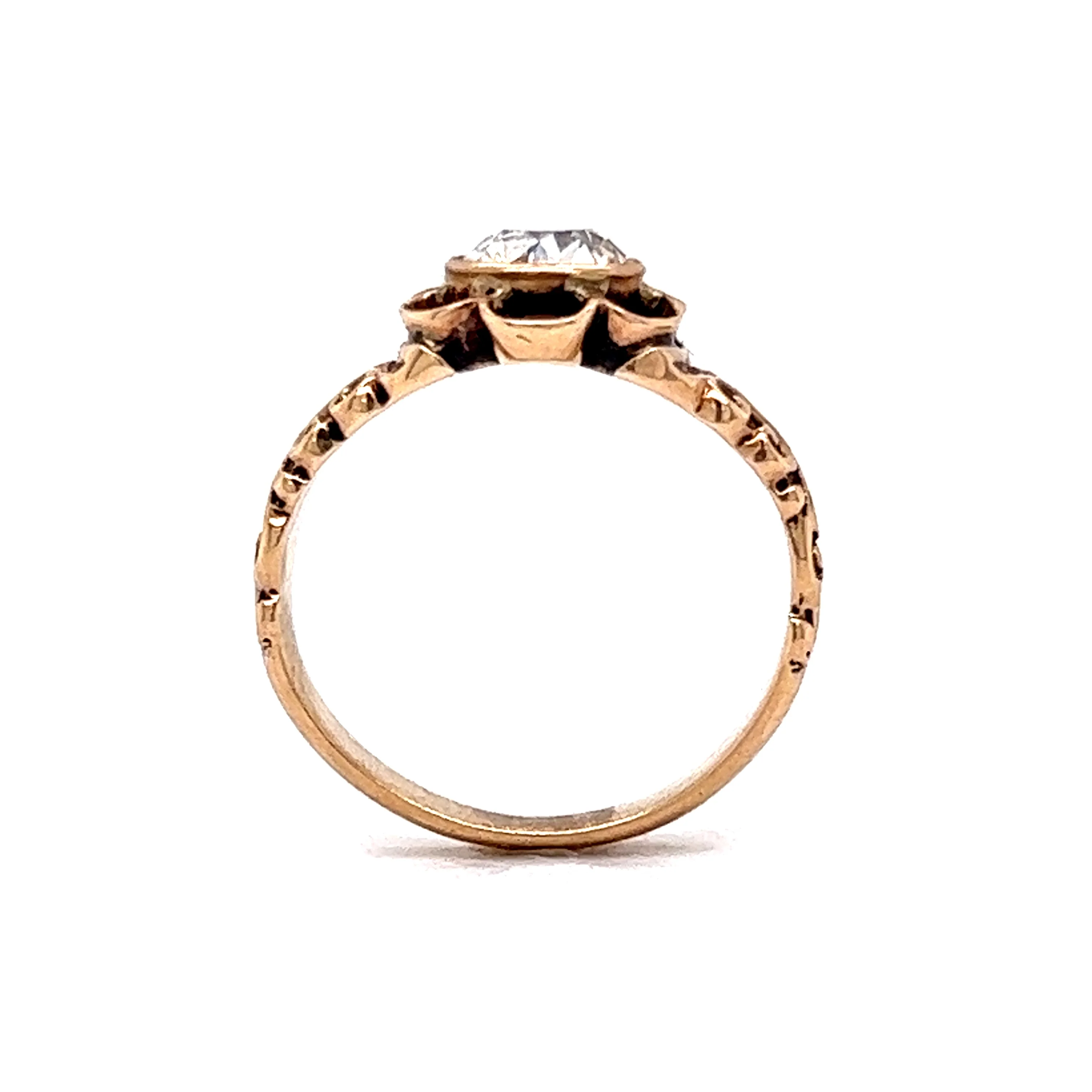 Victorian European Diamond Engagement Ring in 14K Rose Gold - Image 4
