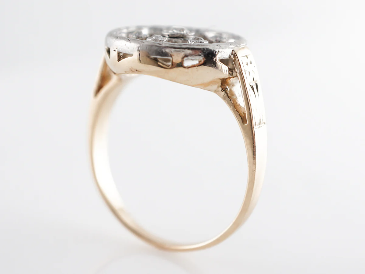 Victorian Filigree Cocktail Ring in 14K Yellow Gold - Image 5