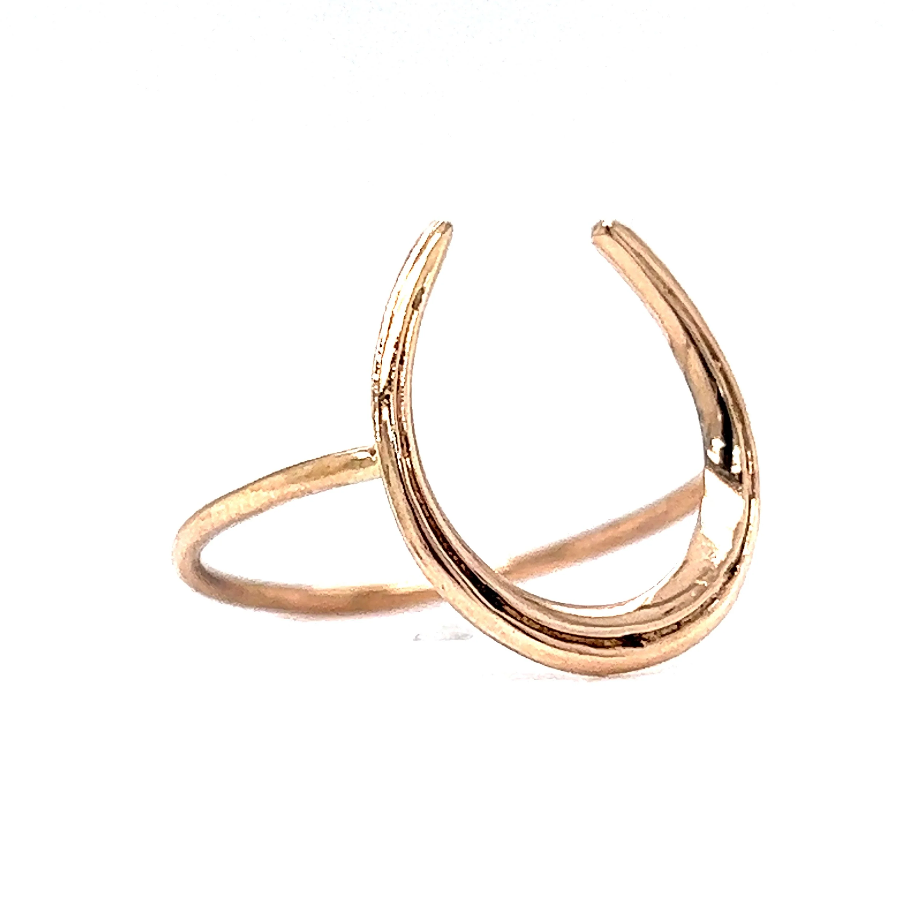 Victorian Good Luck Horseshoe Ring in 10k Yellow Gold - Image 3