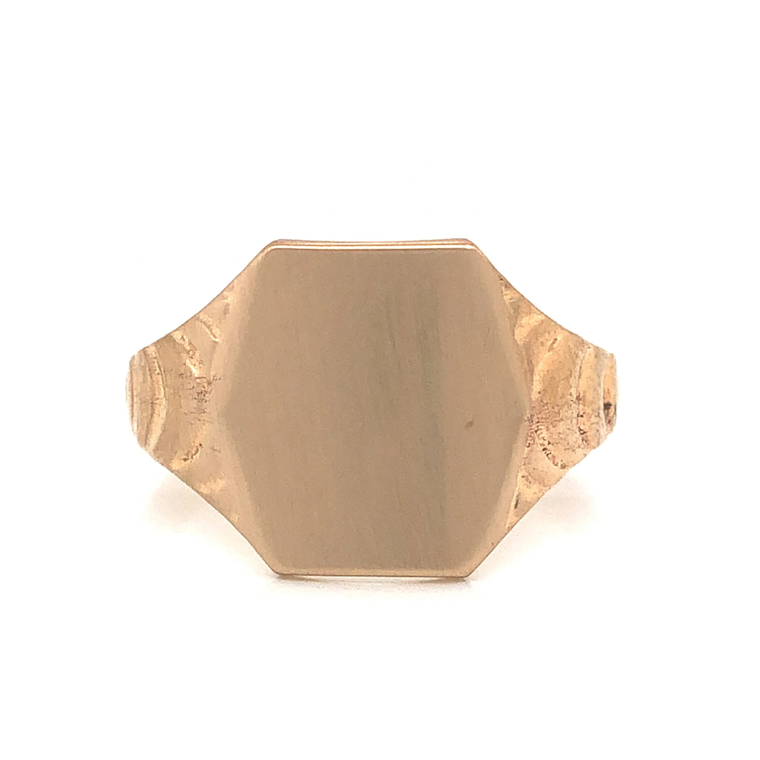 Victorian Hexagonal Signet Ring in 10k Yellow Gold