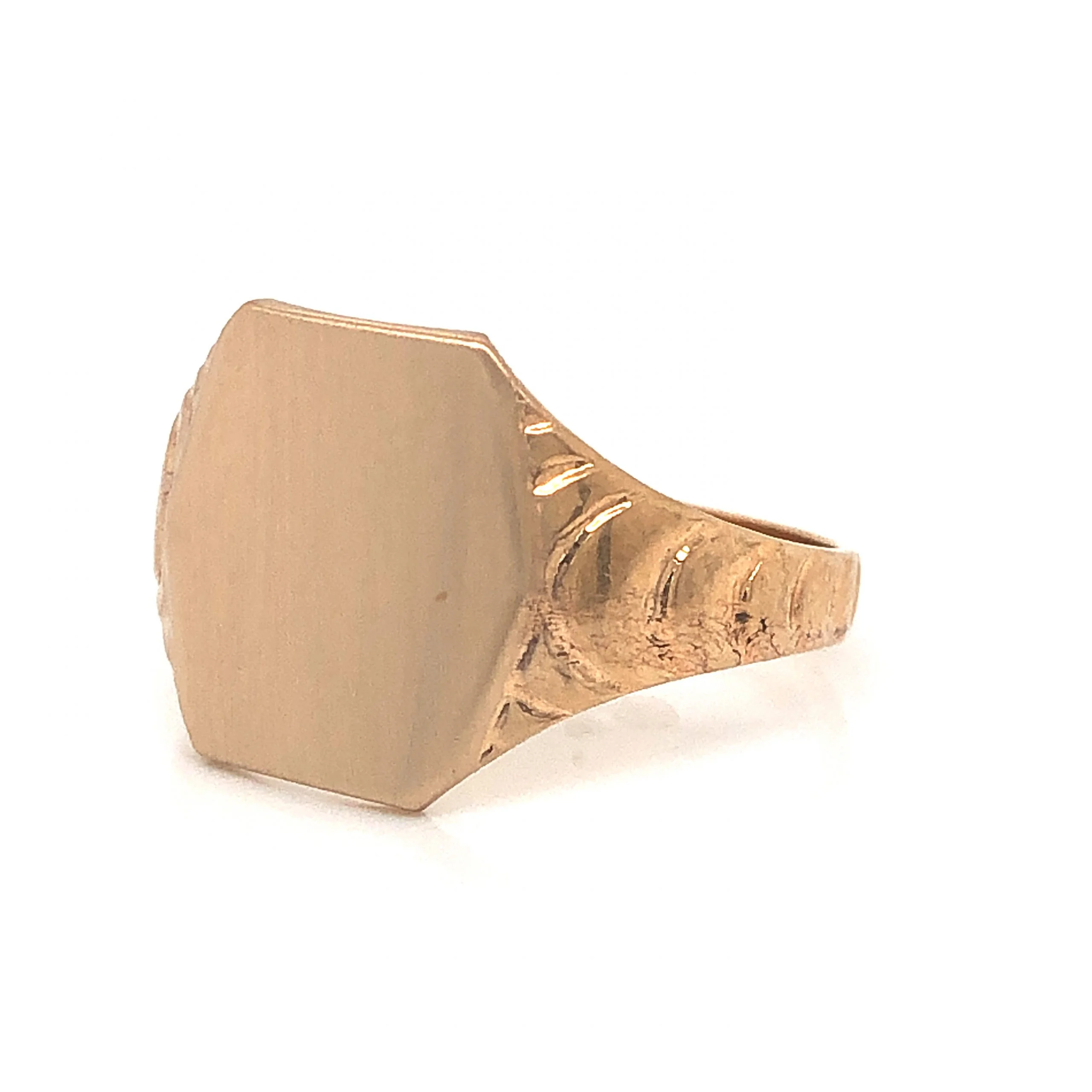 Victorian Hexagonal Signet Ring in 10k Yellow Gold - Image 2